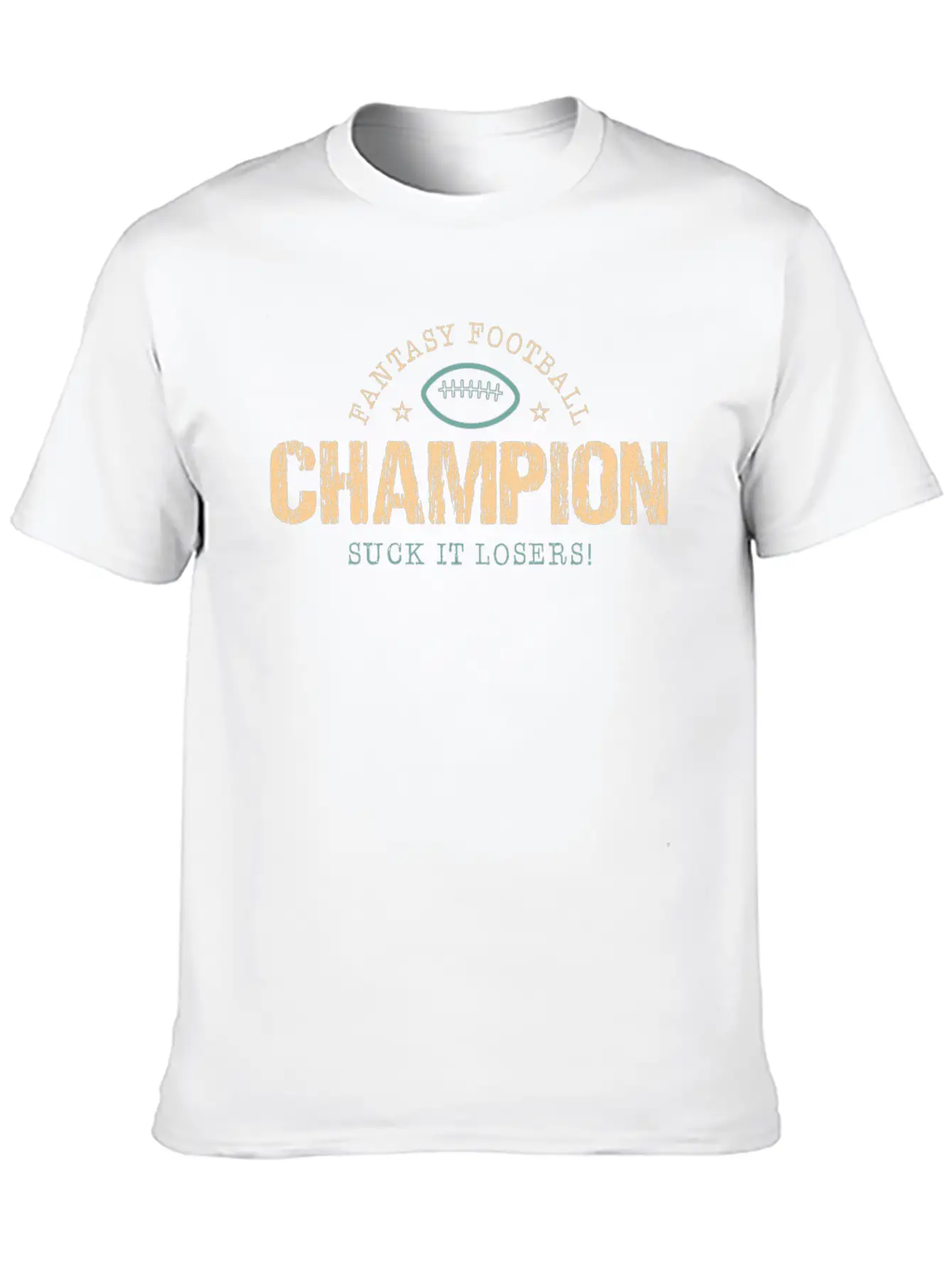Fantasy Football Champion Suck It Losers Trophy Unisex Short Sleeve Soft Cotton T-Shirt – Casual Everyday Wear