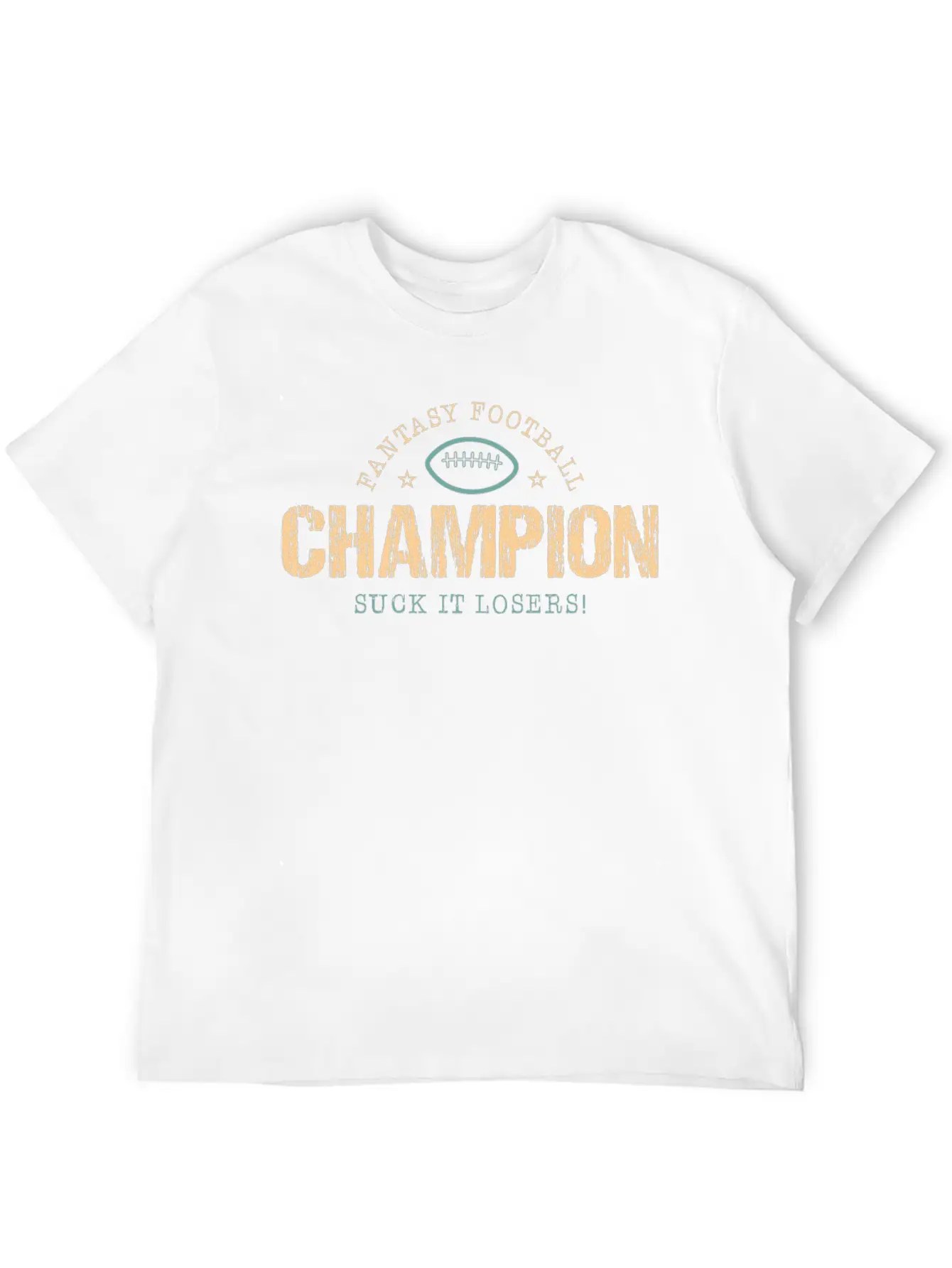 Fantasy Football Champion Suck It Losers Trophy Unisex Short Sleeve Soft Cotton T-Shirt – Casual Everyday Wear