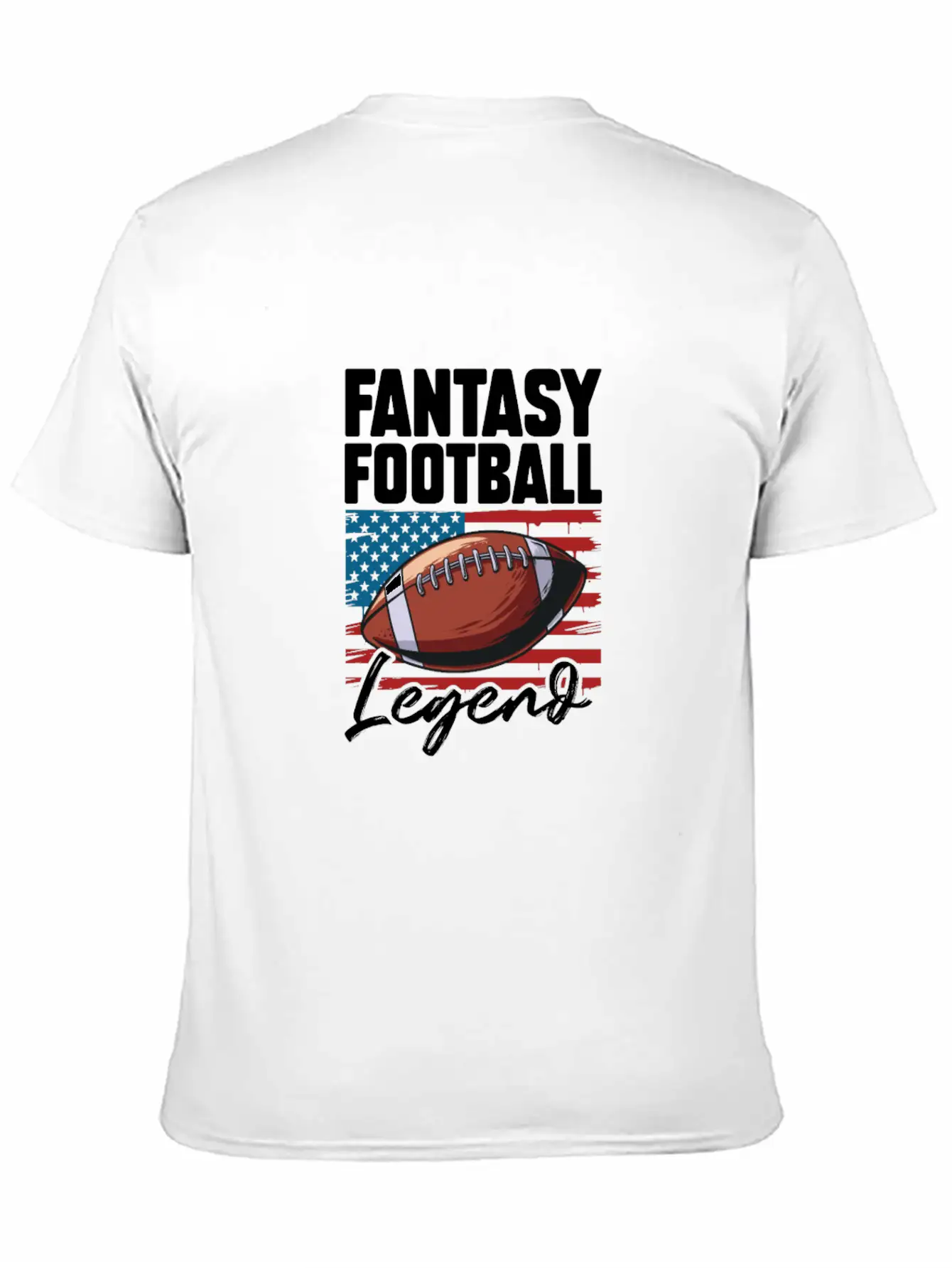 Fantasy Football Legend USA Flag Unisex Short Sleeve Soft Cotton T-Shirt – Casual Everyday Wear