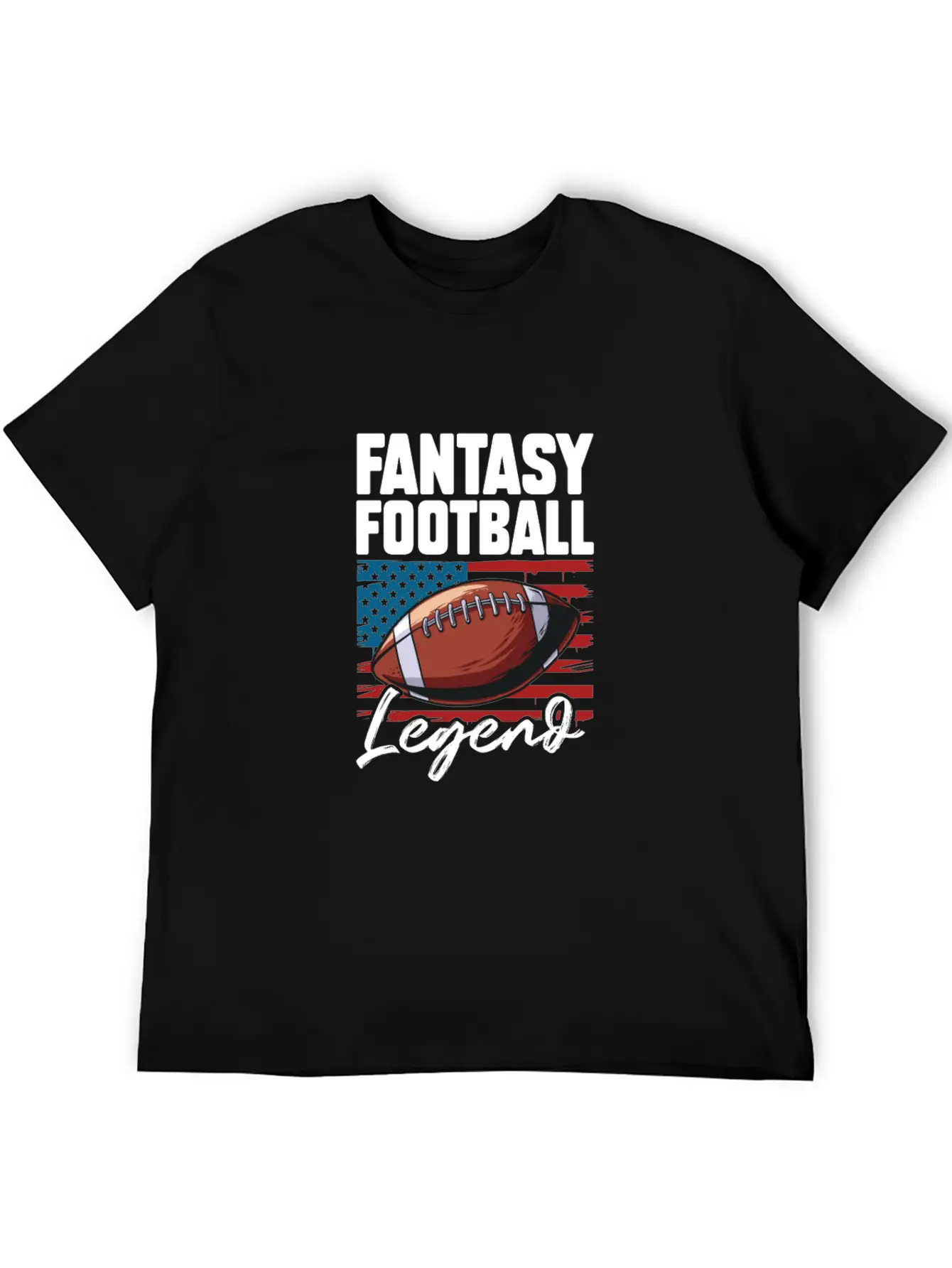 Fantasy Football Legend USA Flag Unisex Short Sleeve Soft Cotton T-Shirt – Casual Everyday Wear