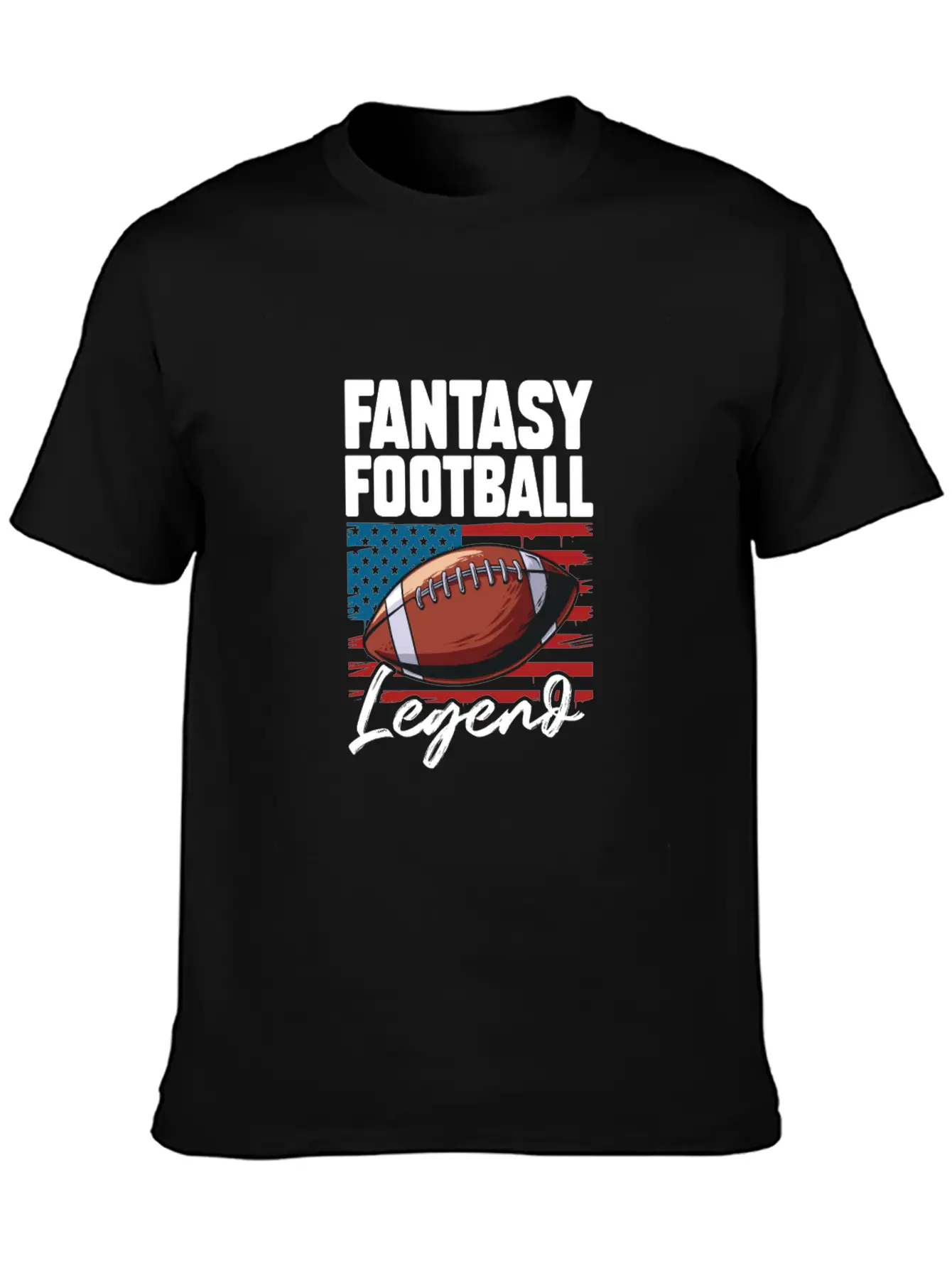 Fantasy Football Legend USA Flag Unisex Short Sleeve Soft Cotton T-Shirt – Casual Everyday Wear