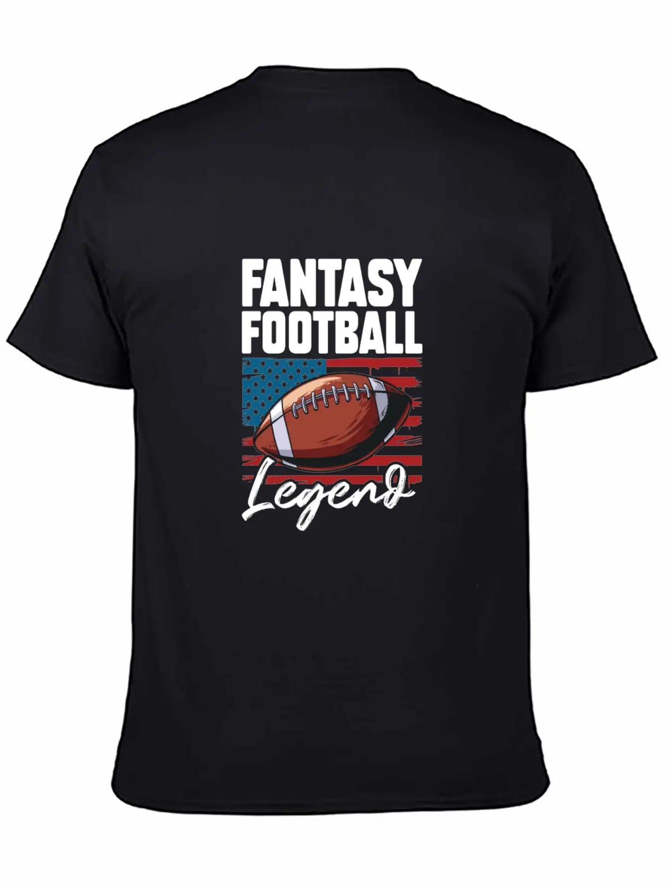 Fantasy Football Legend USA Flag Unisex Short Sleeve Soft Cotton T-Shirt – Casual Everyday Wear
