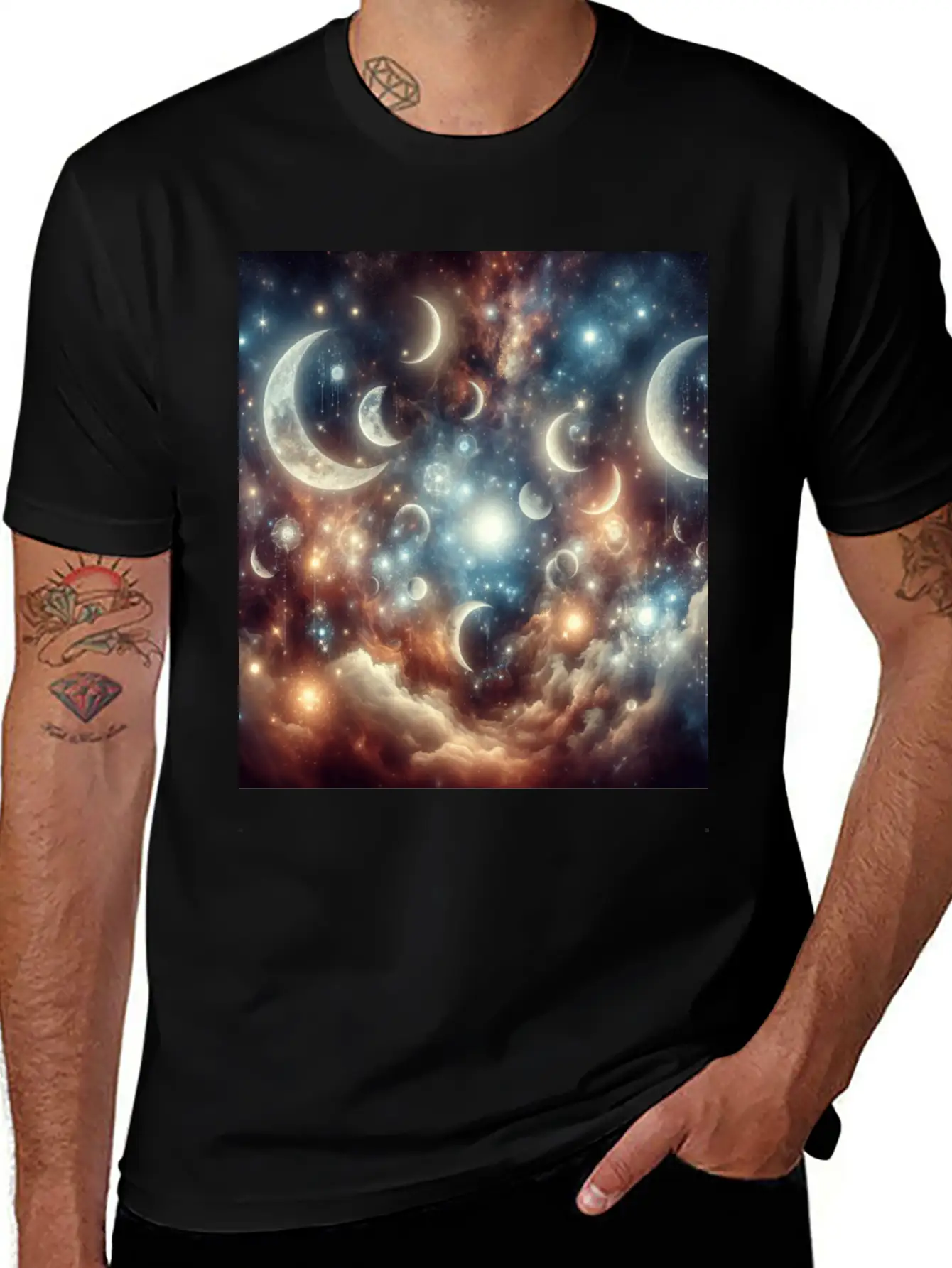 Fantasy Lunar Reverie Comfortable Minimalist Graphic Tee – Summer Style Essential
