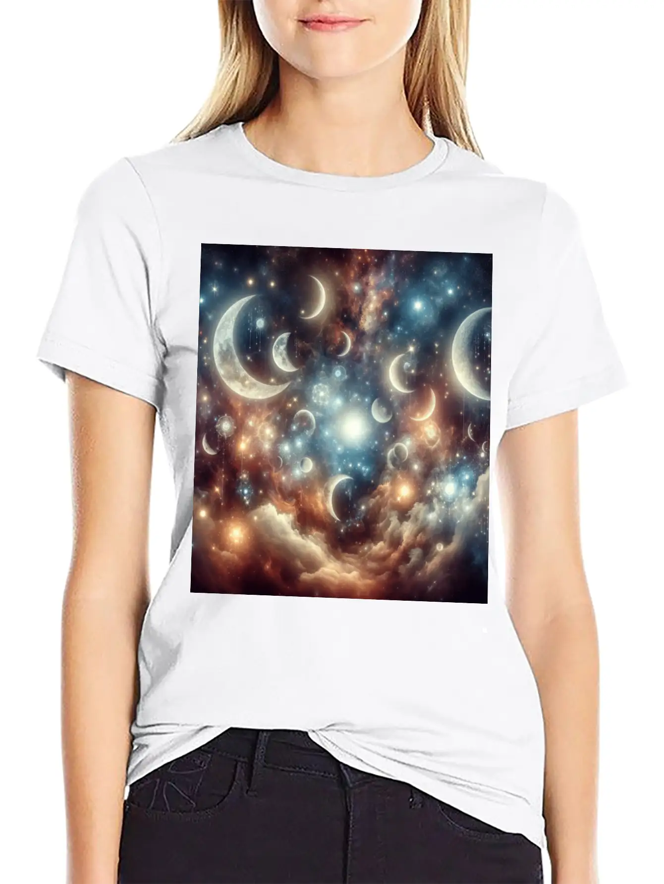 Fantasy Lunar Reverie Comfortable Minimalist Graphic Tee – Summer Style Essential