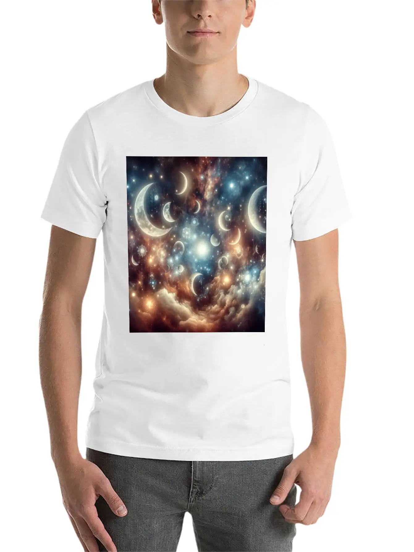 Fantasy Lunar Reverie Comfortable Minimalist Graphic Tee – Summer Style Essential