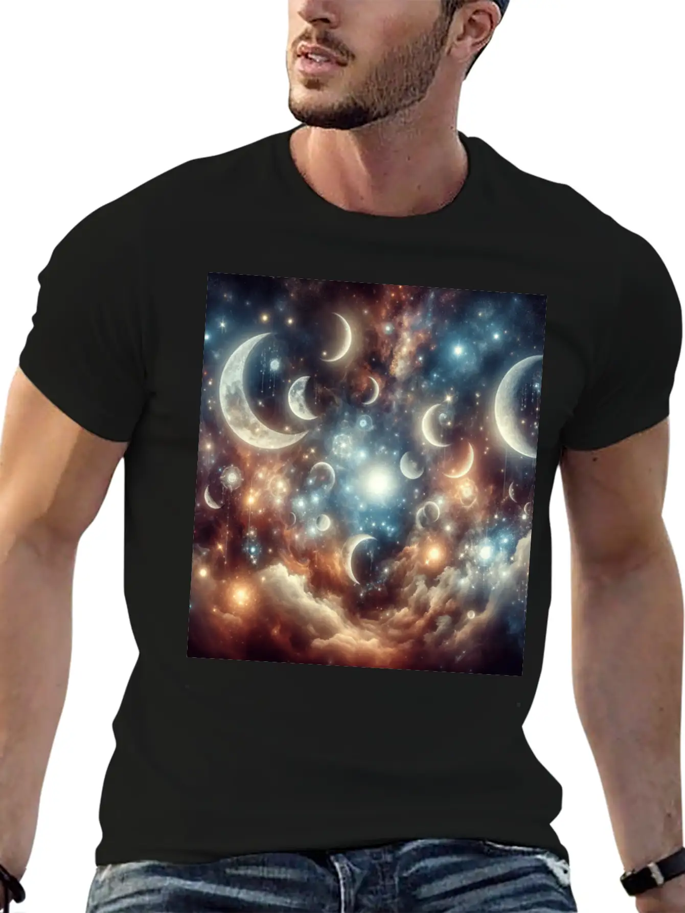 Fantasy Lunar Reverie Comfortable Minimalist Graphic Tee – Summer Style Essential