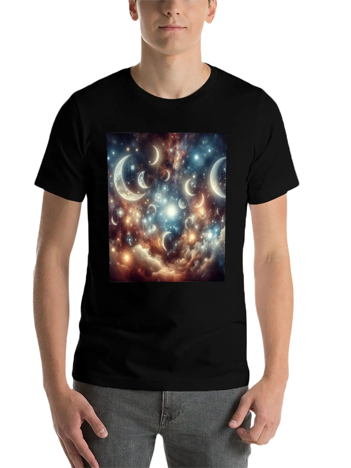 Fantasy Lunar Reverie Comfortable Minimalist Graphic Tee – Summer Style Essential
