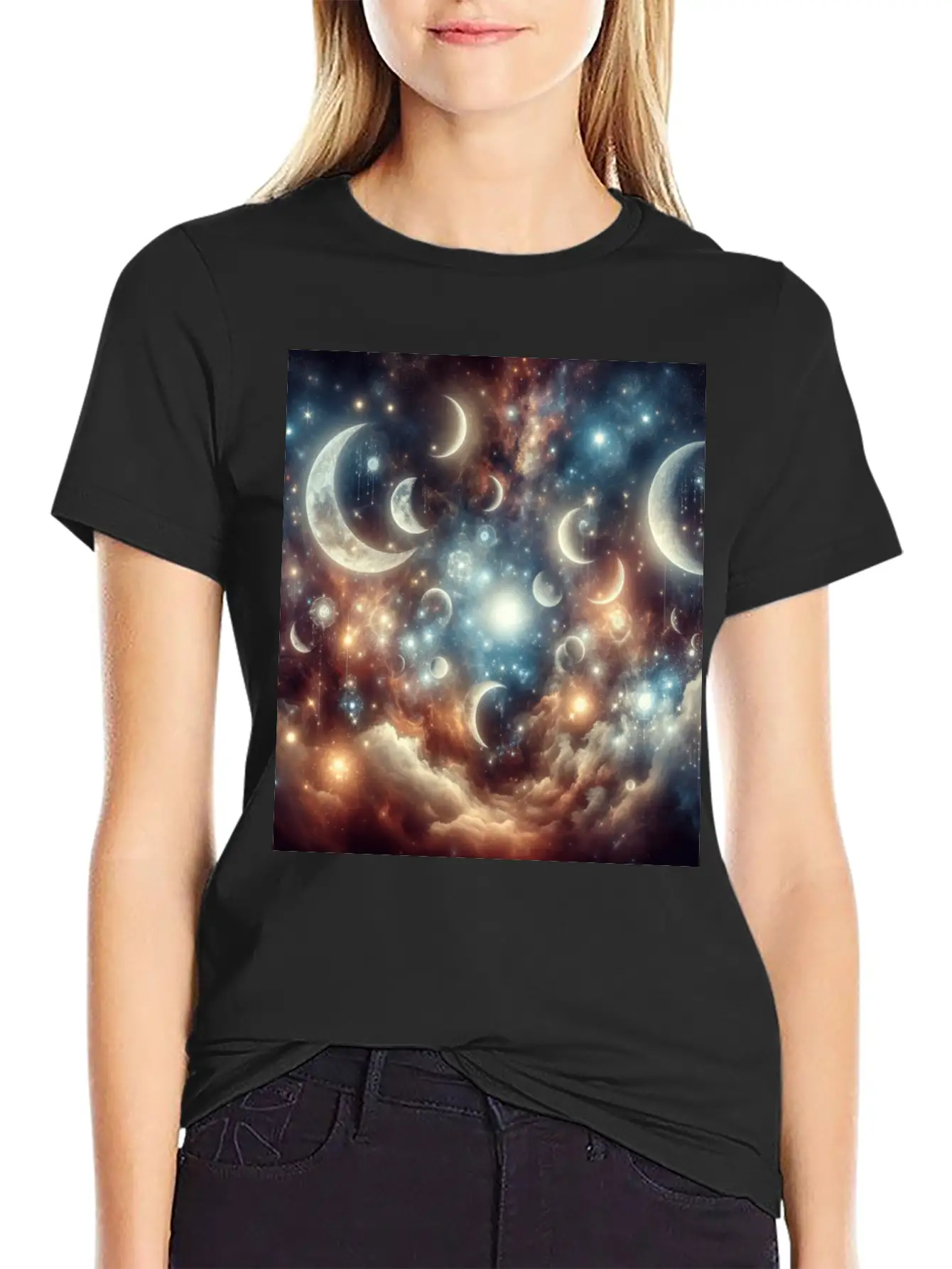 Fantasy Lunar Reverie Comfortable Minimalist Graphic Tee – Summer Style Essential