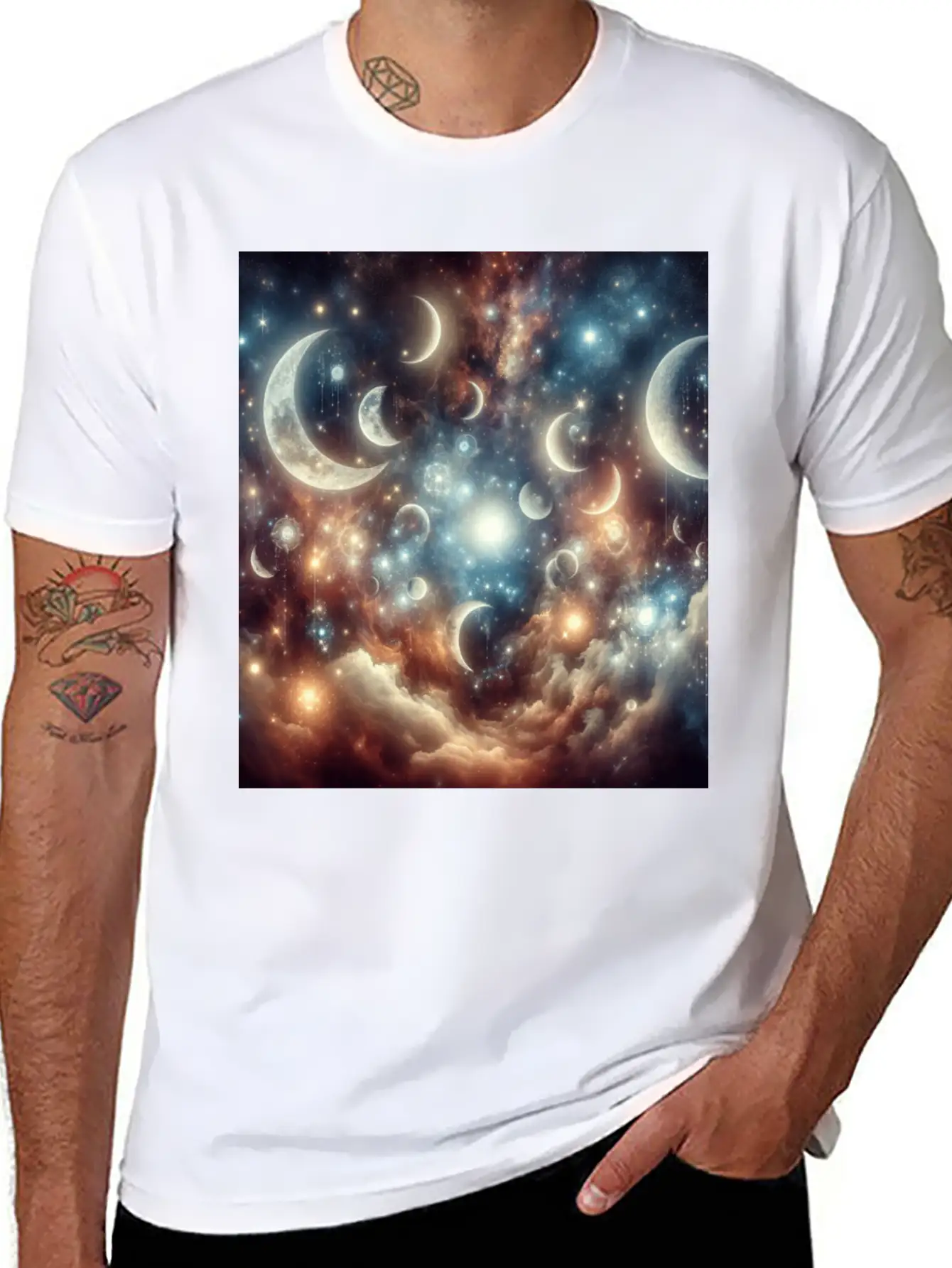 Fantasy Lunar Reverie Comfortable Minimalist Graphic Tee – Summer Style Essential