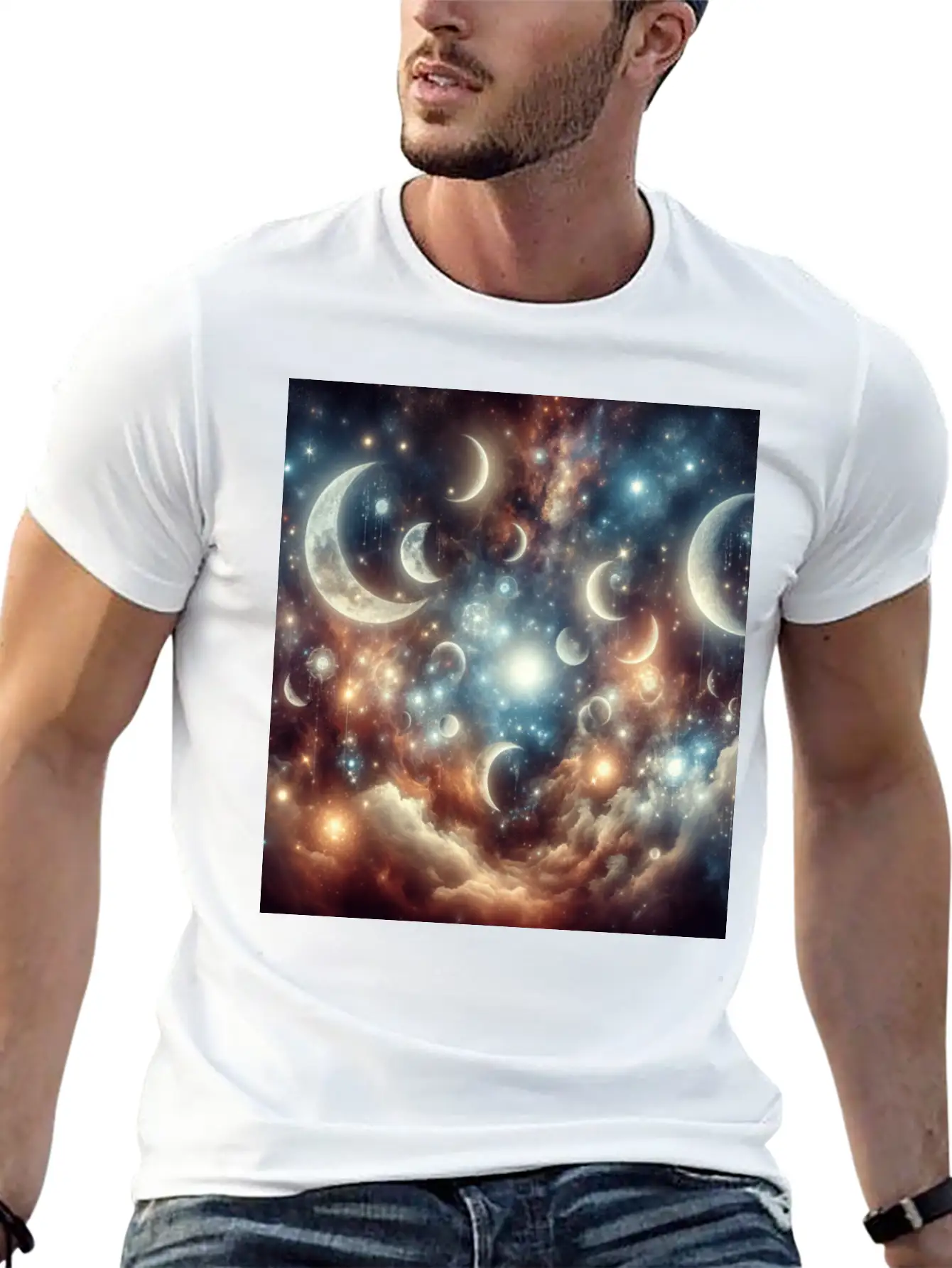 Fantasy Lunar Reverie Comfortable Minimalist Graphic Tee – Summer Style Essential