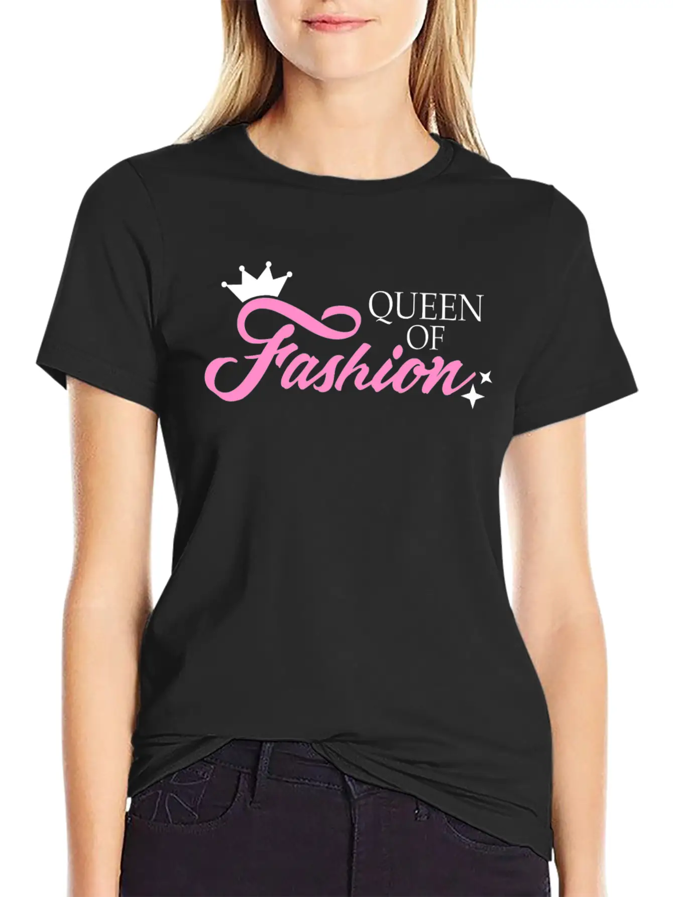 Fashion Design - Queen Of Fashion Basic Graphic T-Shirt – Daily Comfort In Soft Cotton