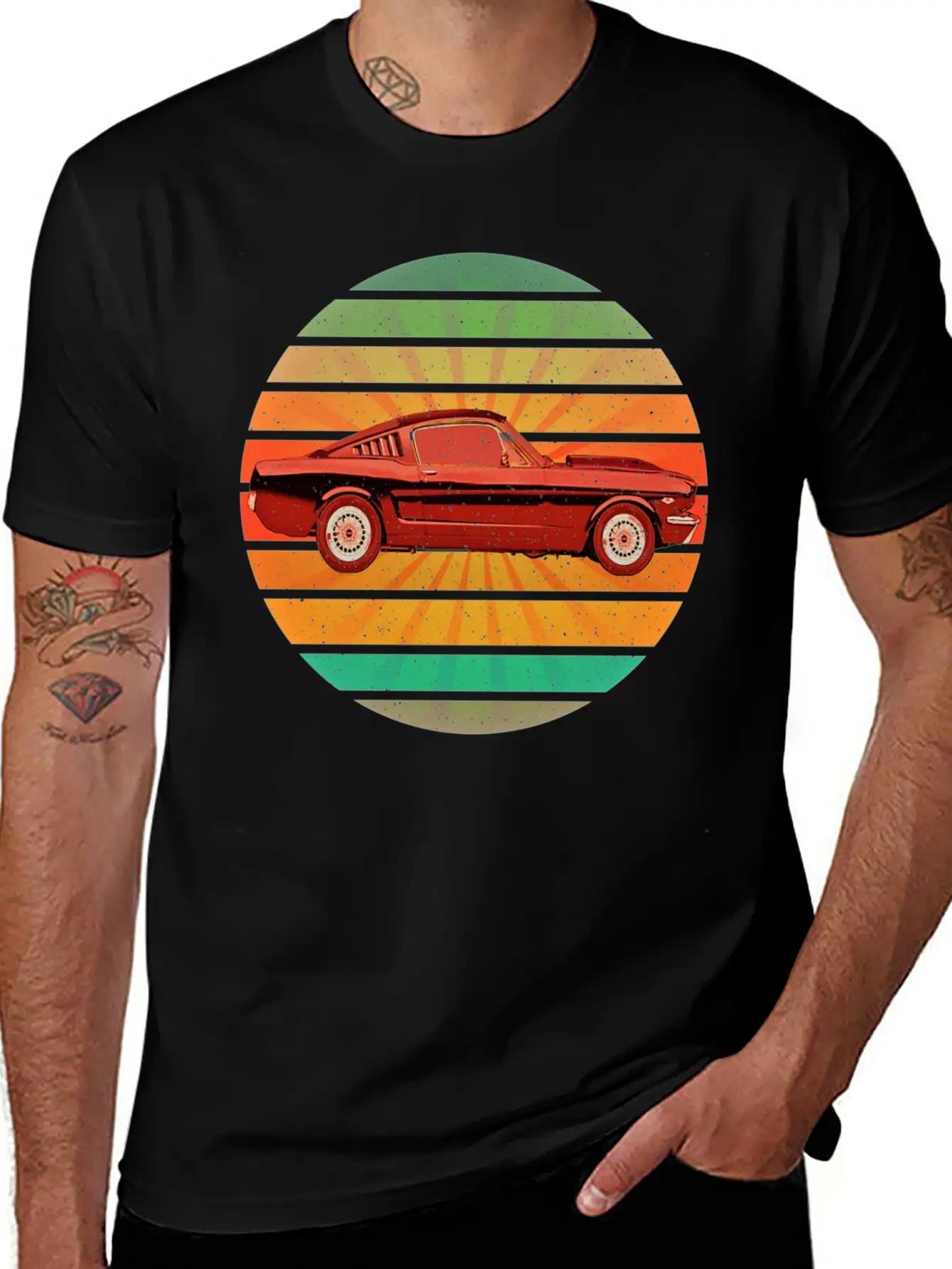 Fastest Car In The World In Summer Retro Sunset Unisex Short Sleeve Soft Cotton T-Shirt – Casual Everyday Wear