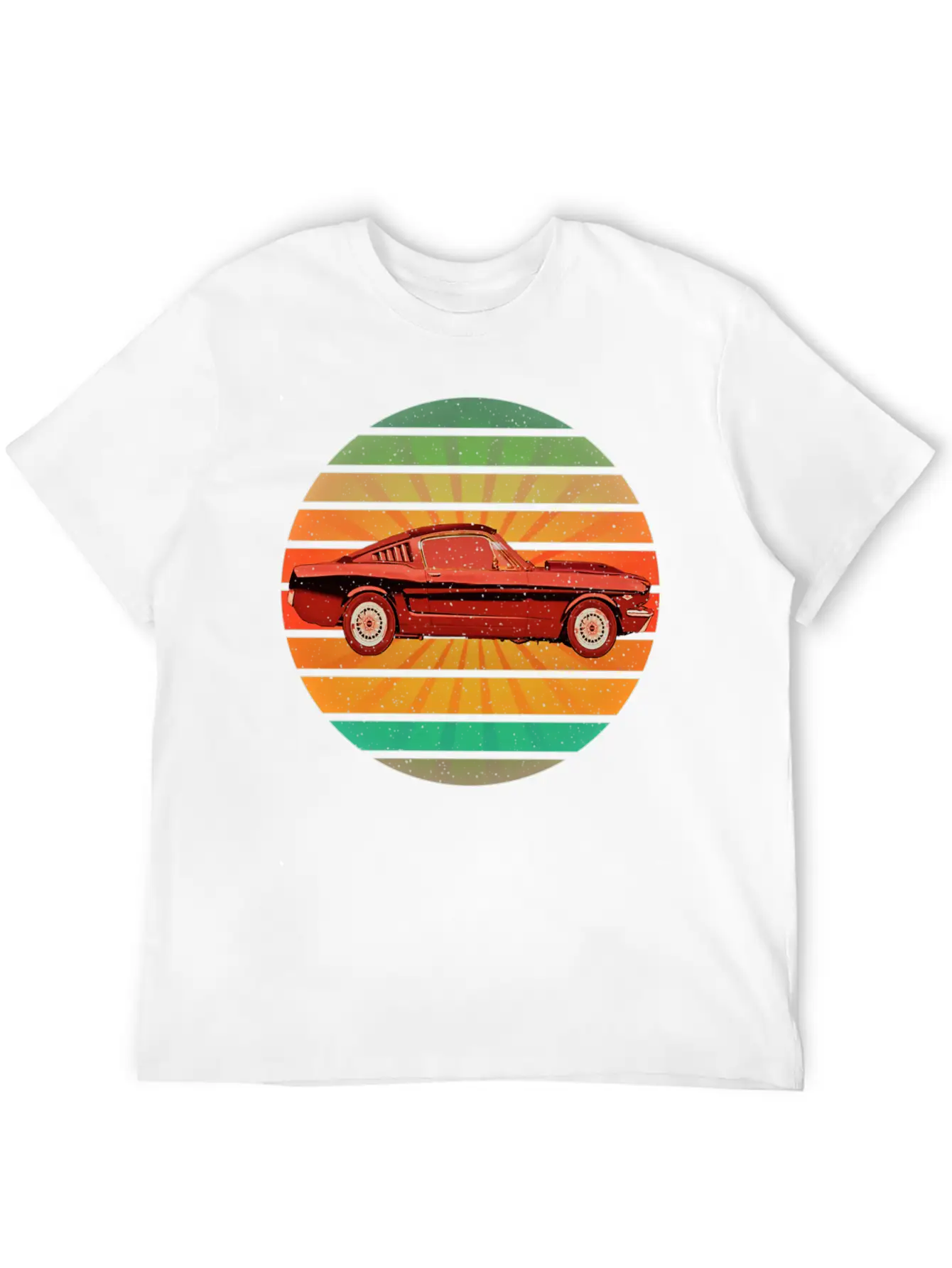 Fastest Car In The World In Summer Retro Sunset Unisex Short Sleeve Soft Cotton T-Shirt – Casual Everyday Wear