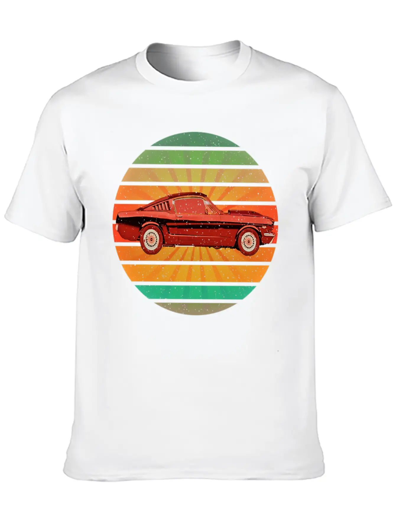Fastest Car In The World In Summer Retro Sunset Unisex Short Sleeve Soft Cotton T-Shirt – Casual Everyday Wear