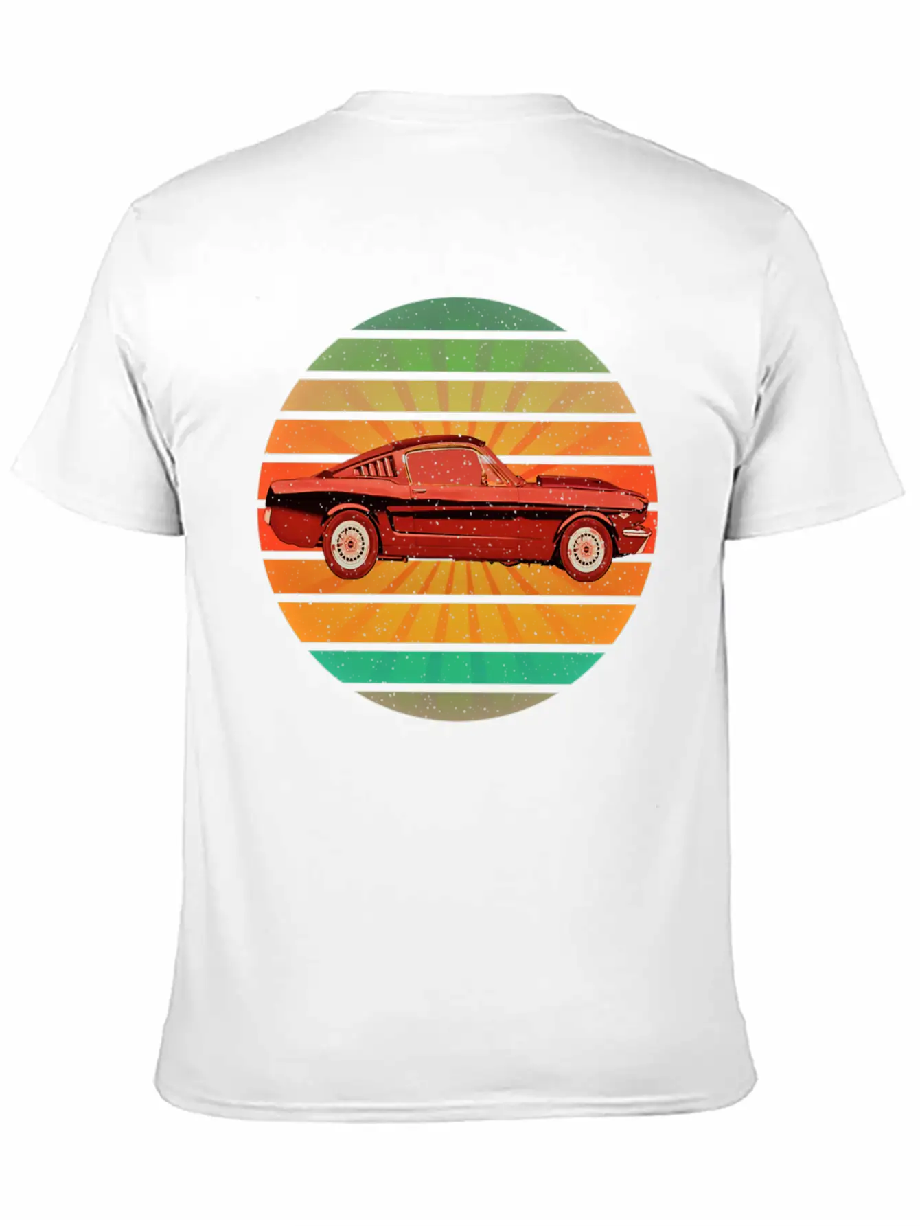 Fastest Car In The World In Summer Retro Sunset Unisex Short Sleeve Soft Cotton T-Shirt – Casual Everyday Wear