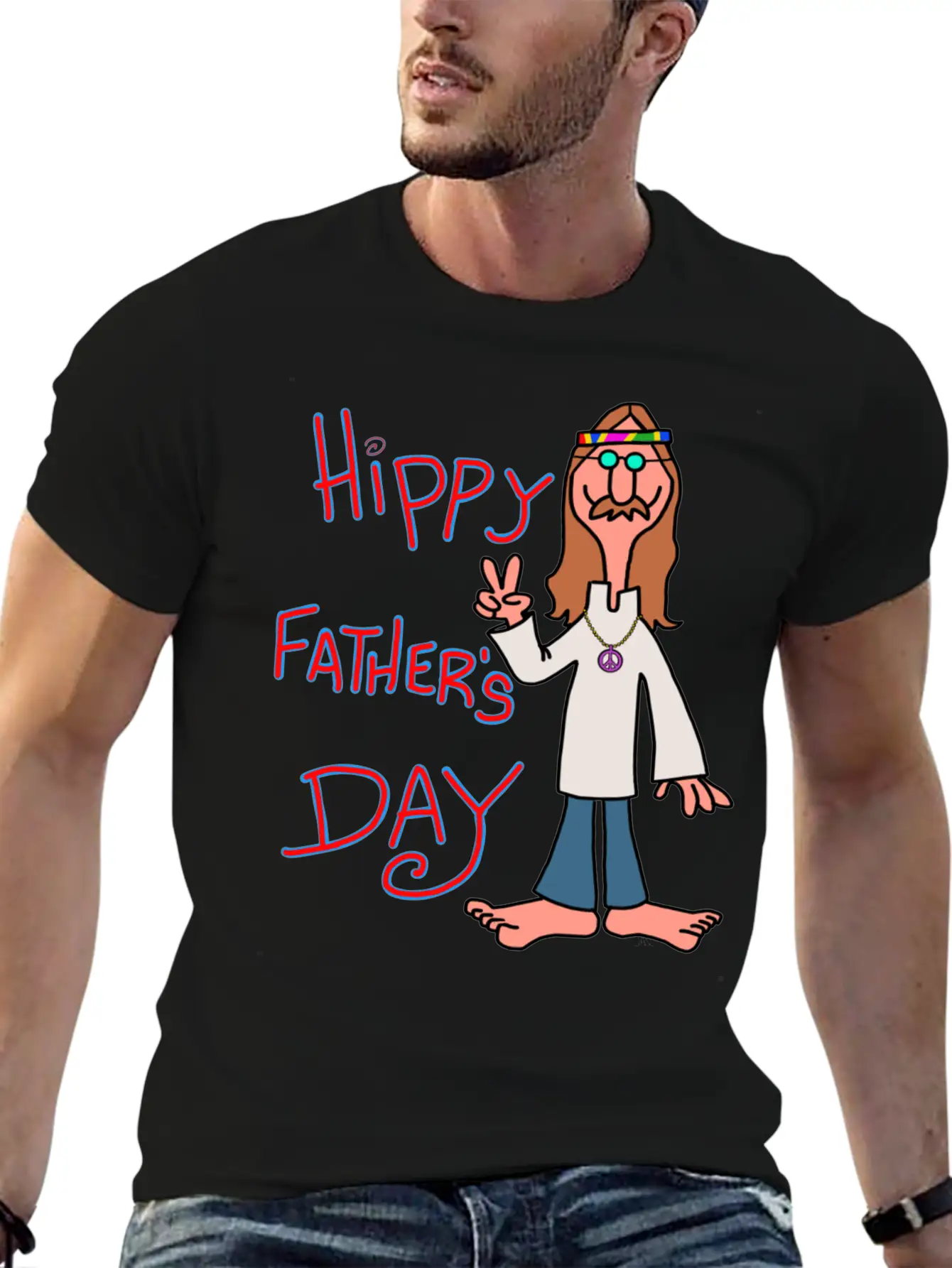 Father Day Hippy Father S Day S Stylish Everyday T-Shirt – Unisex Basic Cotton Tee