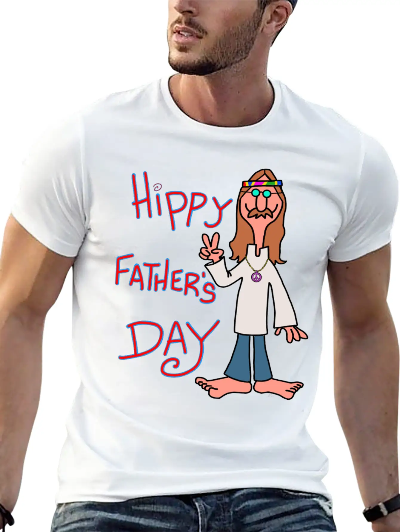 Father Day Hippy Father S Day S Stylish Everyday T-Shirt – Unisex Basic Cotton Tee