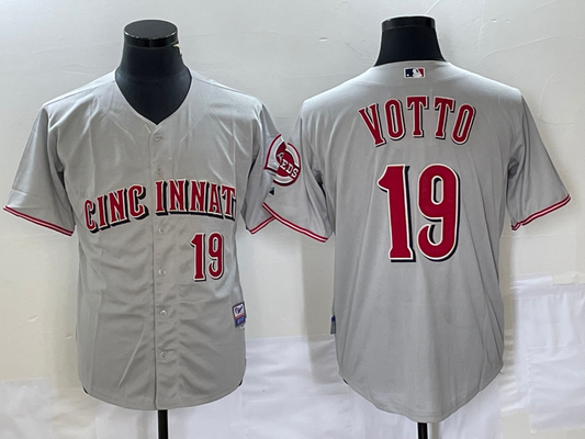 Men's Cincinnati Reds Joey Votto #19 Gray Limited Player Jerseys