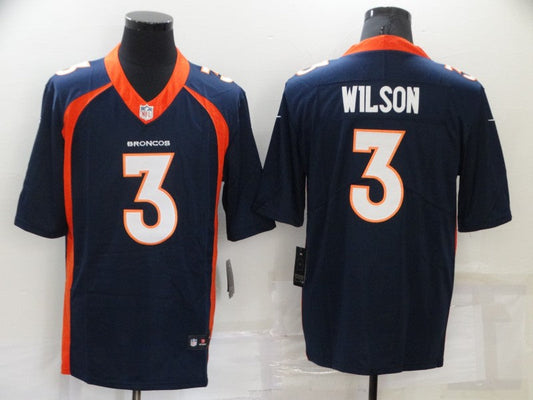 Men's Denver Broncos Russell Wilson #3 Navy Game Jerseys