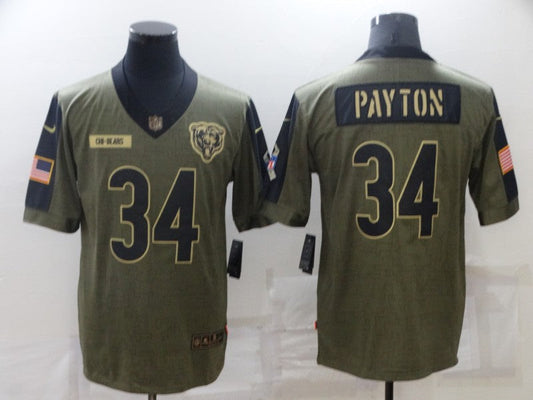 Men's Chicago Bears #34 Walter Payton Brown Game Jerseys