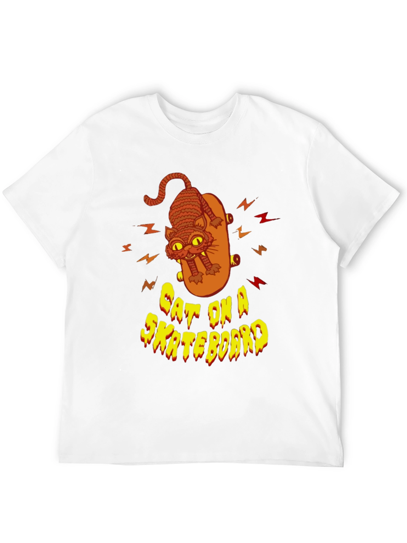 Cat on a Skateboard Graphic T-Shirt