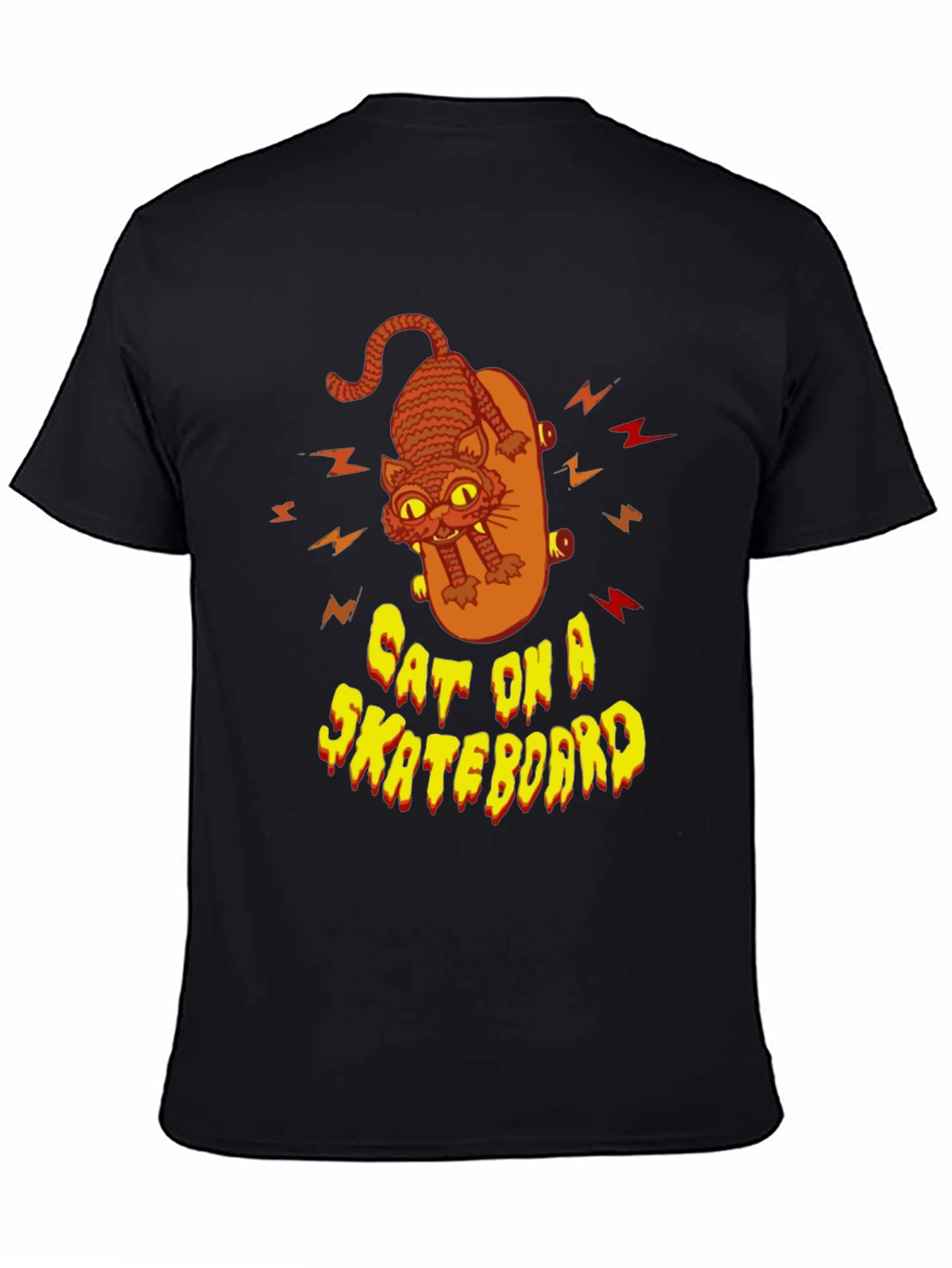 Cat on a Skateboard Graphic T-Shirt