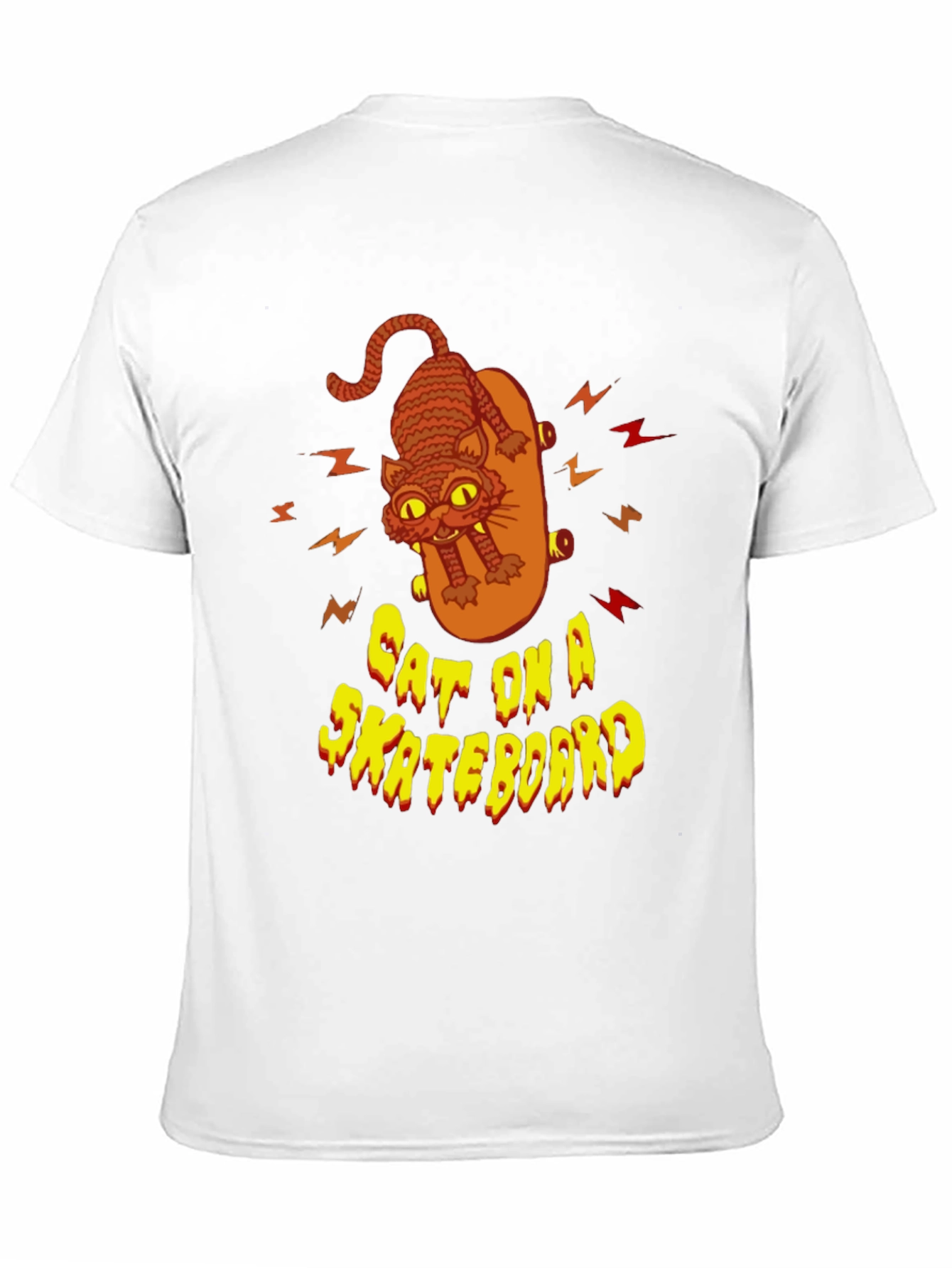 Cat on a Skateboard Graphic T-Shirt