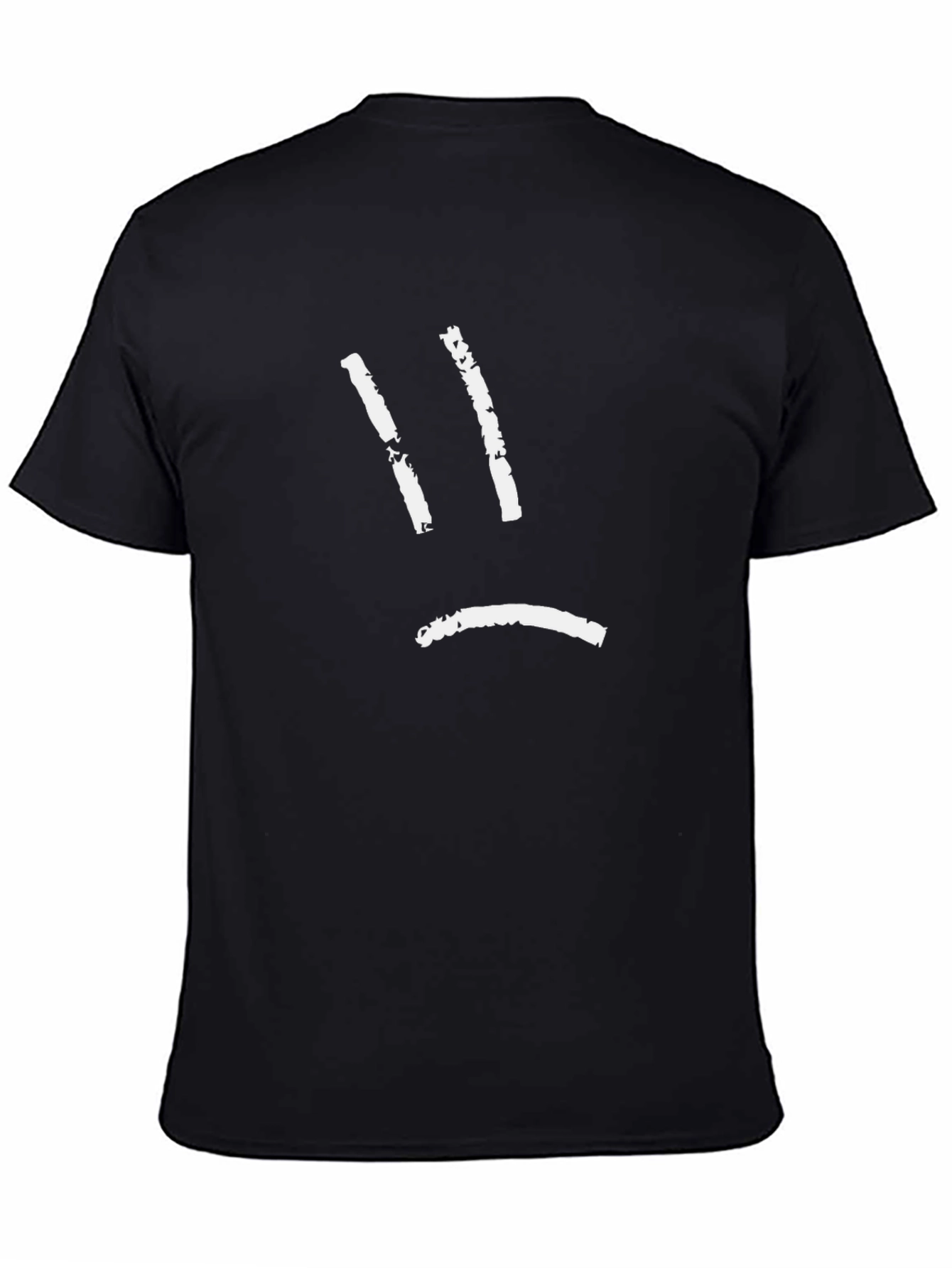 Sad Face Graphic Black T-Shirt