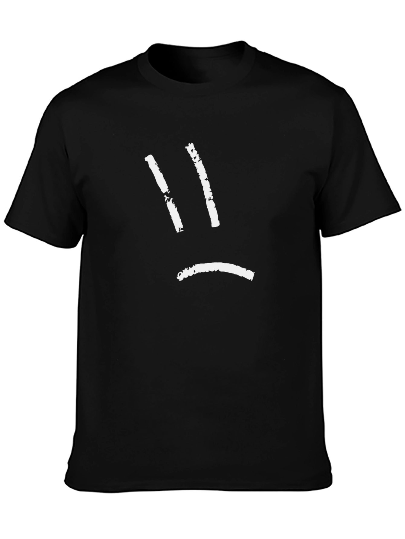 Sad Face Graphic Black T-Shirt