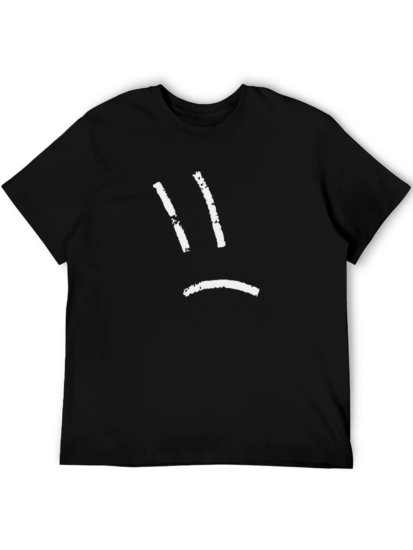 Sad Face Graphic Black T-Shirt