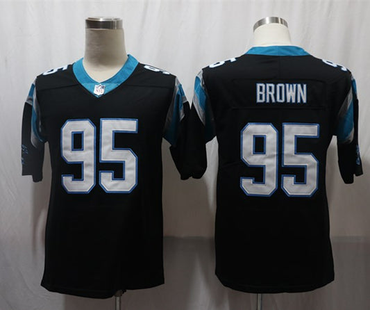 Men's Carolina Panthers Derrick Brown #95 Black Player Game Jerseys