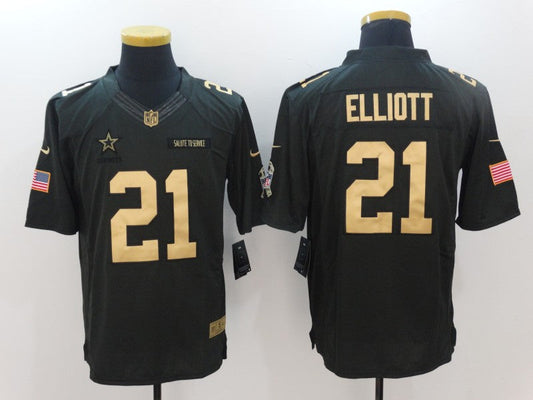 Men's Dallas Cowboys #21 Ezekiel Elliott Black Authentic Player Jerseys