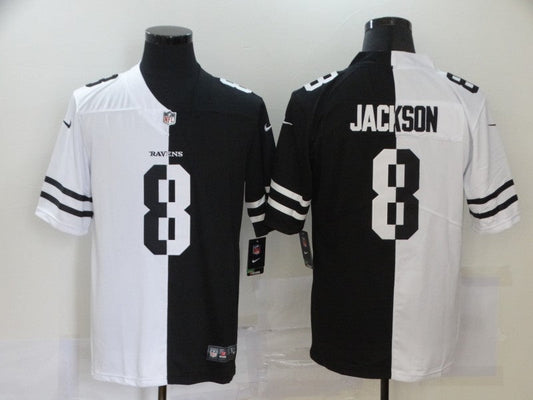 Men's Baltimore Ravens Lamar Jackson #8 Black/White Game Jerseys