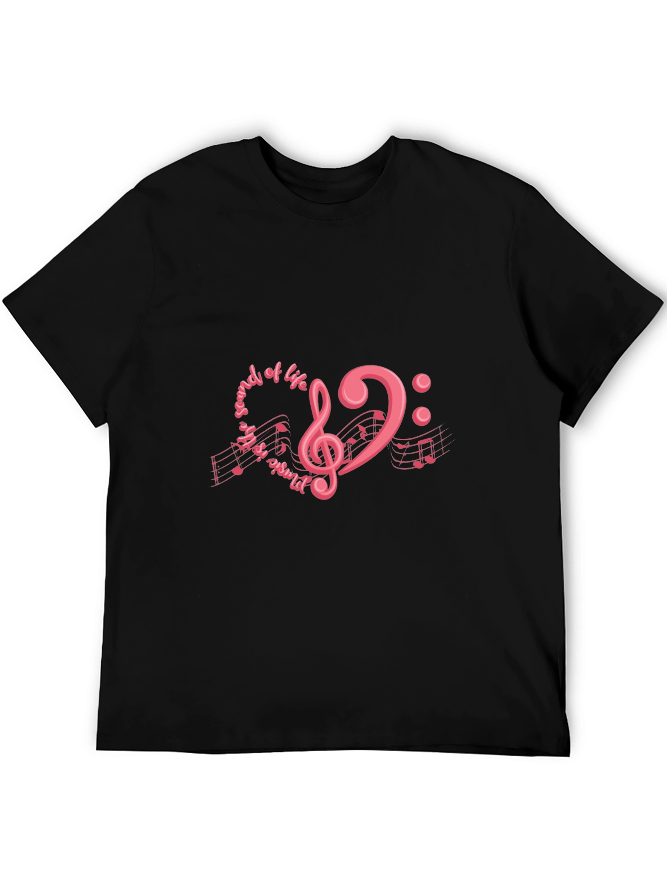 Music is the Sound of Life Black T-Shirt