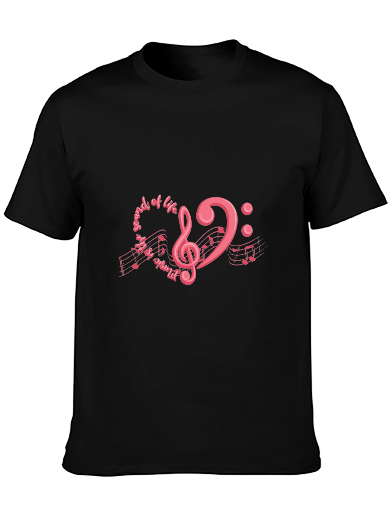 Music is the Sound of Life Black T-Shirt