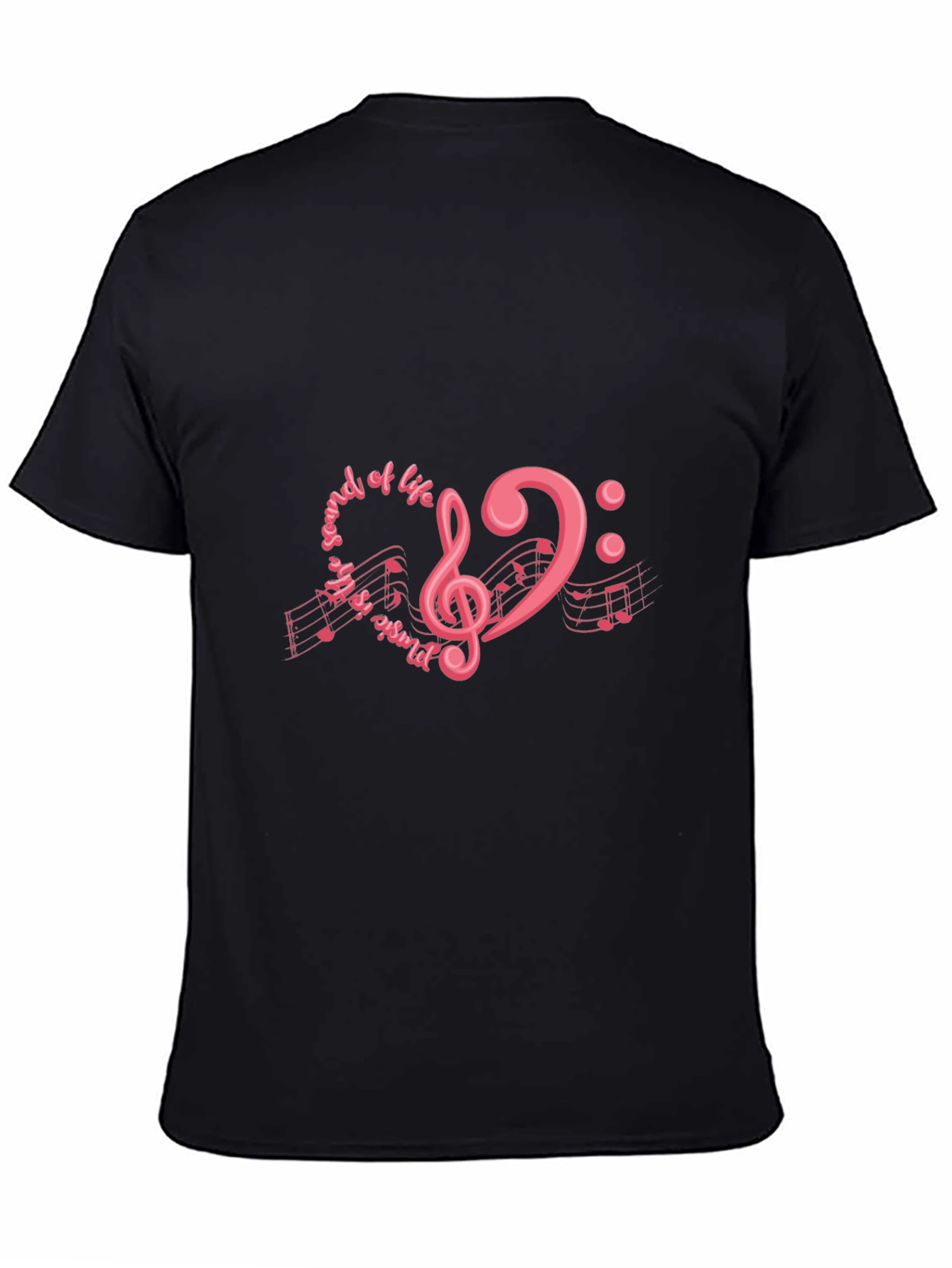 Music is the Sound of Life Black T-Shirt