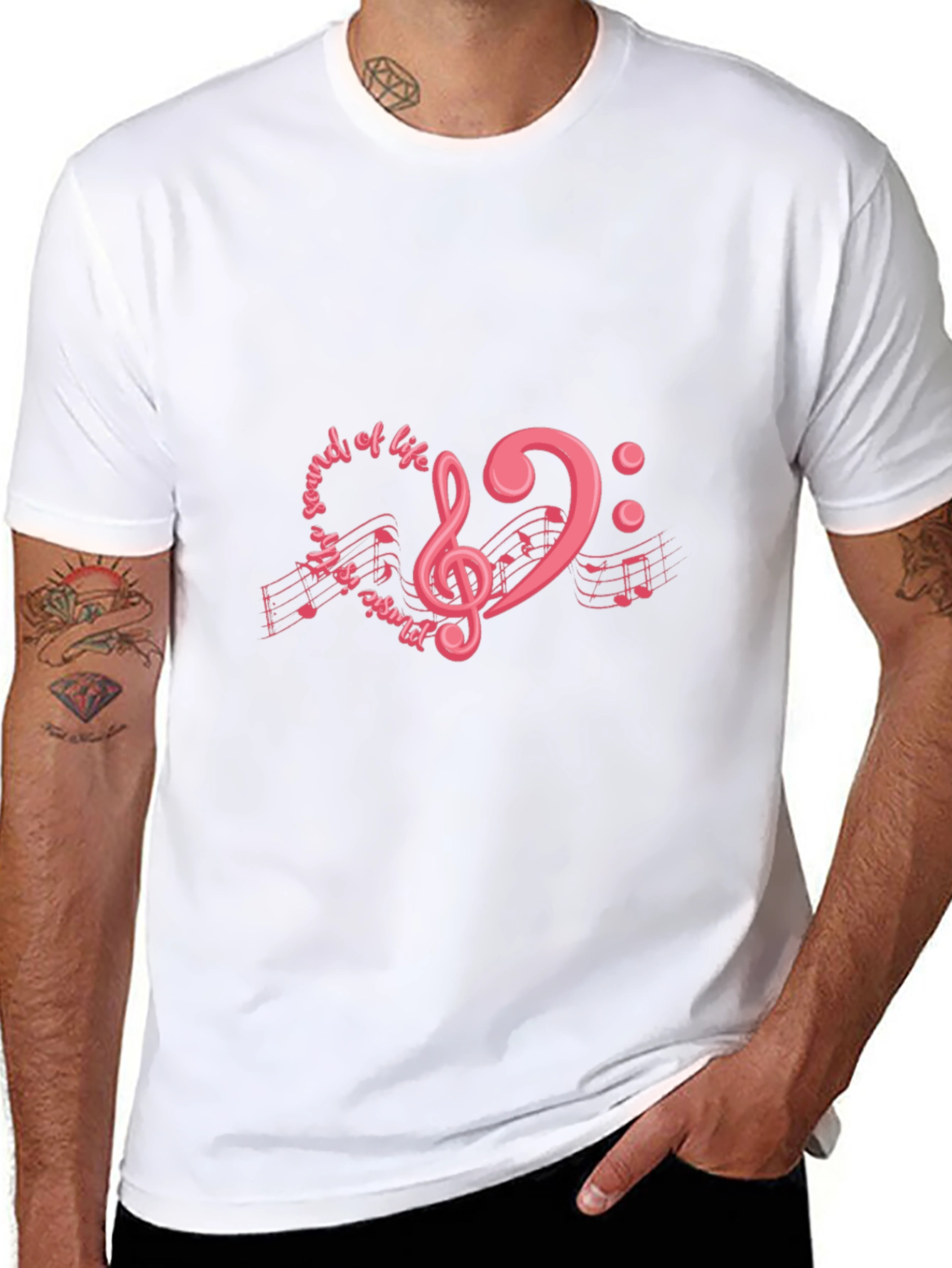Music is the Sound of Life Black T-Shirt