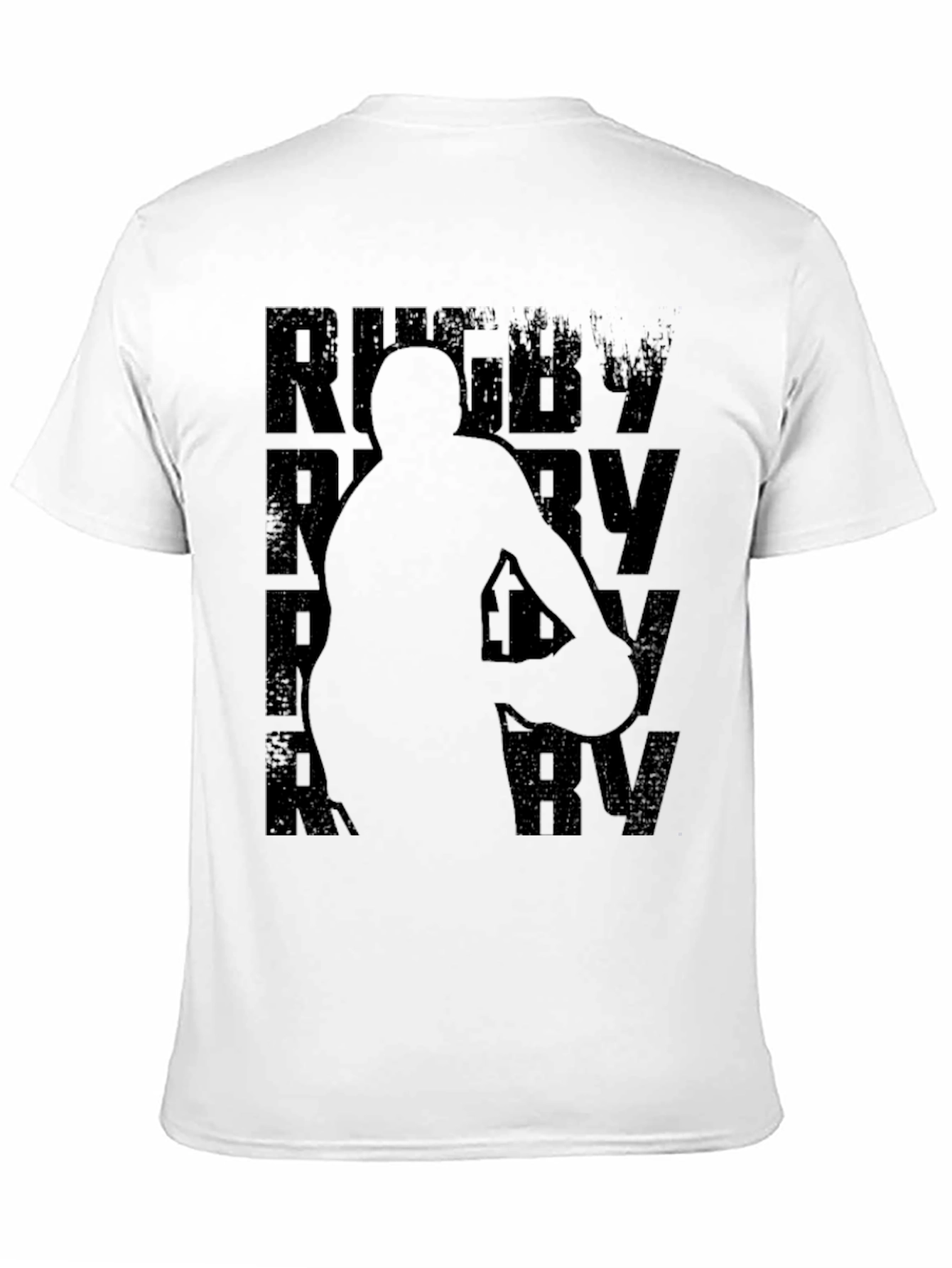 Rugby Silhouette Graphic Tee - Black Cotton Blend