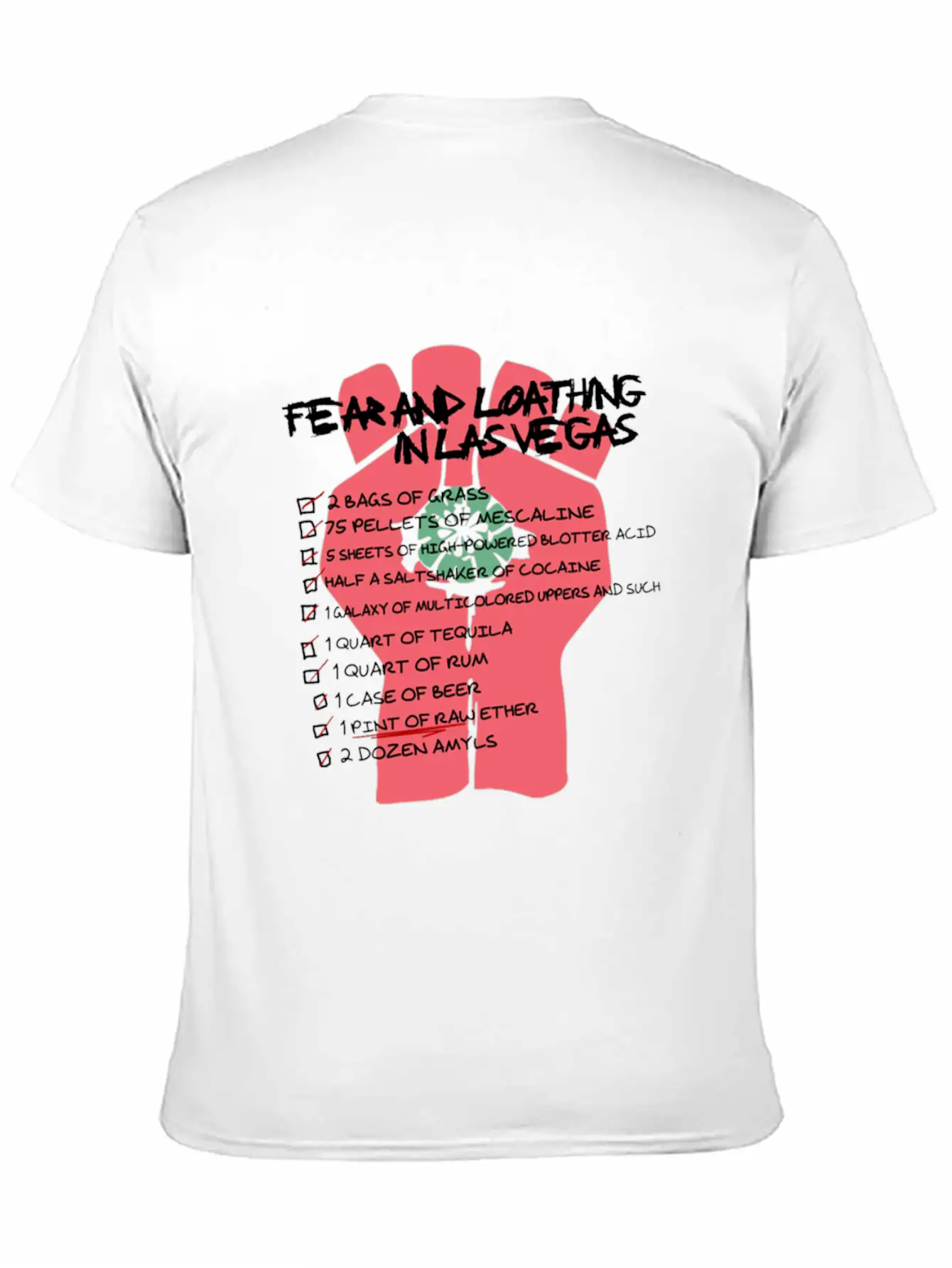 Fear And Loathing In Las Vegas Checklist Comfortable Minimalist Graphic Tee – Summer Style Essential