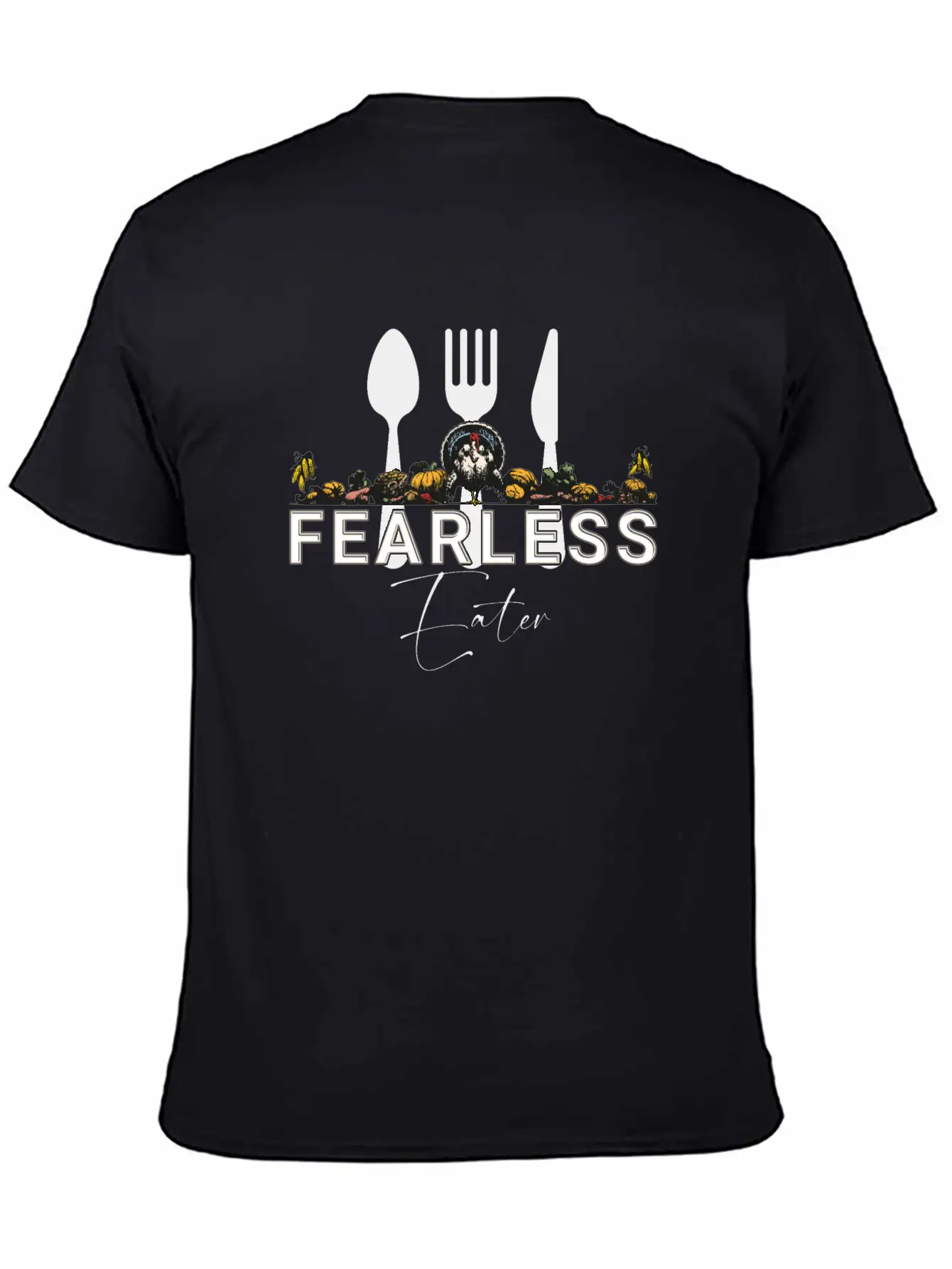Fearless Eater Thanksgiving Parody Design Stylish Everyday T-Shirt – Unisex Basic Cotton Tee