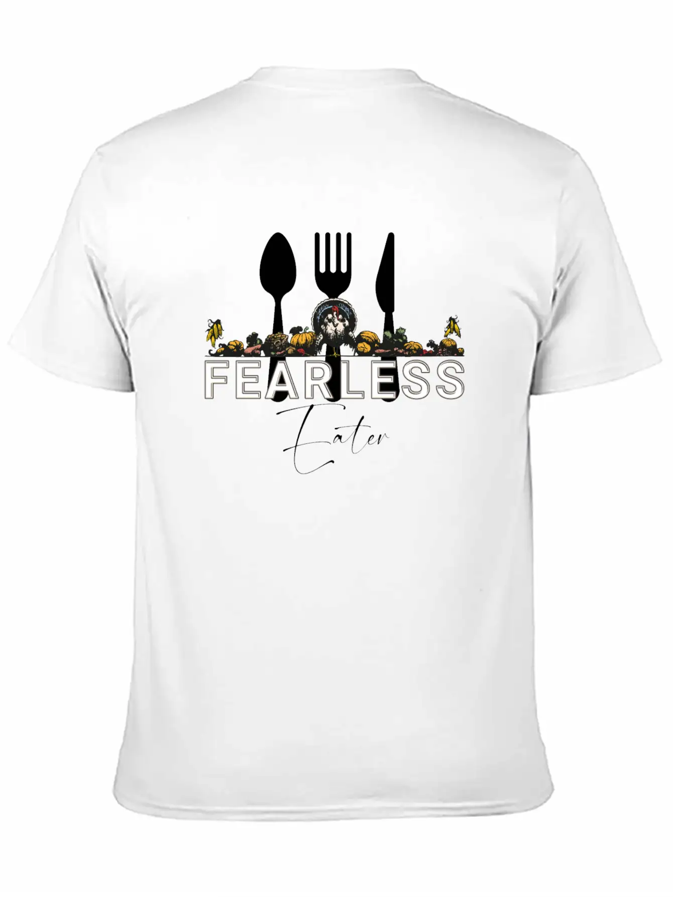 Fearless Eater Thanksgiving Parody Design Stylish Everyday T-Shirt – Unisex Basic Cotton Tee