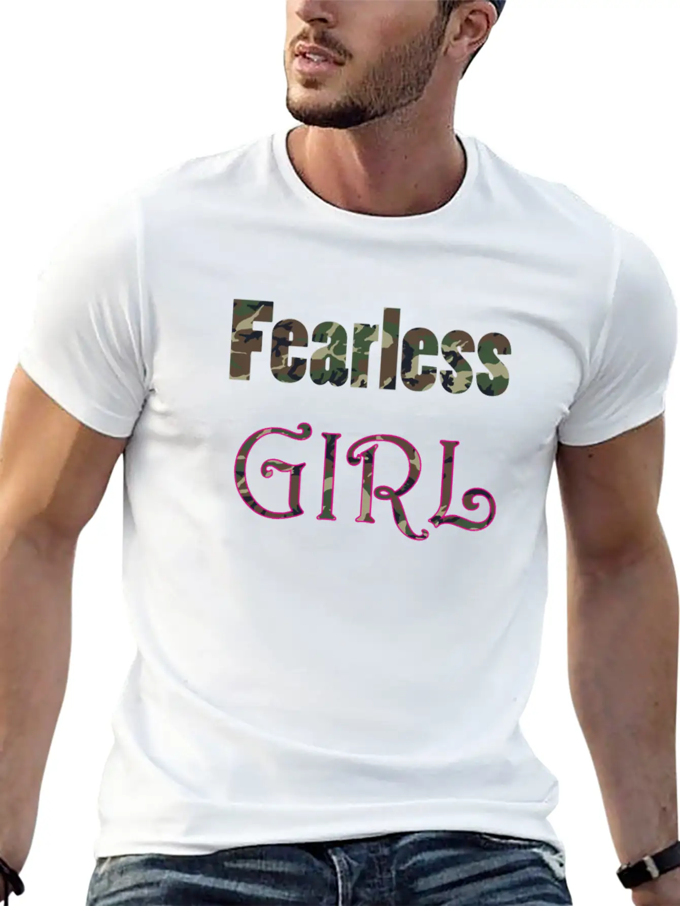 Fearless Girl For Brave Girls And Women Design Basic Graphic T-Shirt – Daily Comfort In Soft Cotton