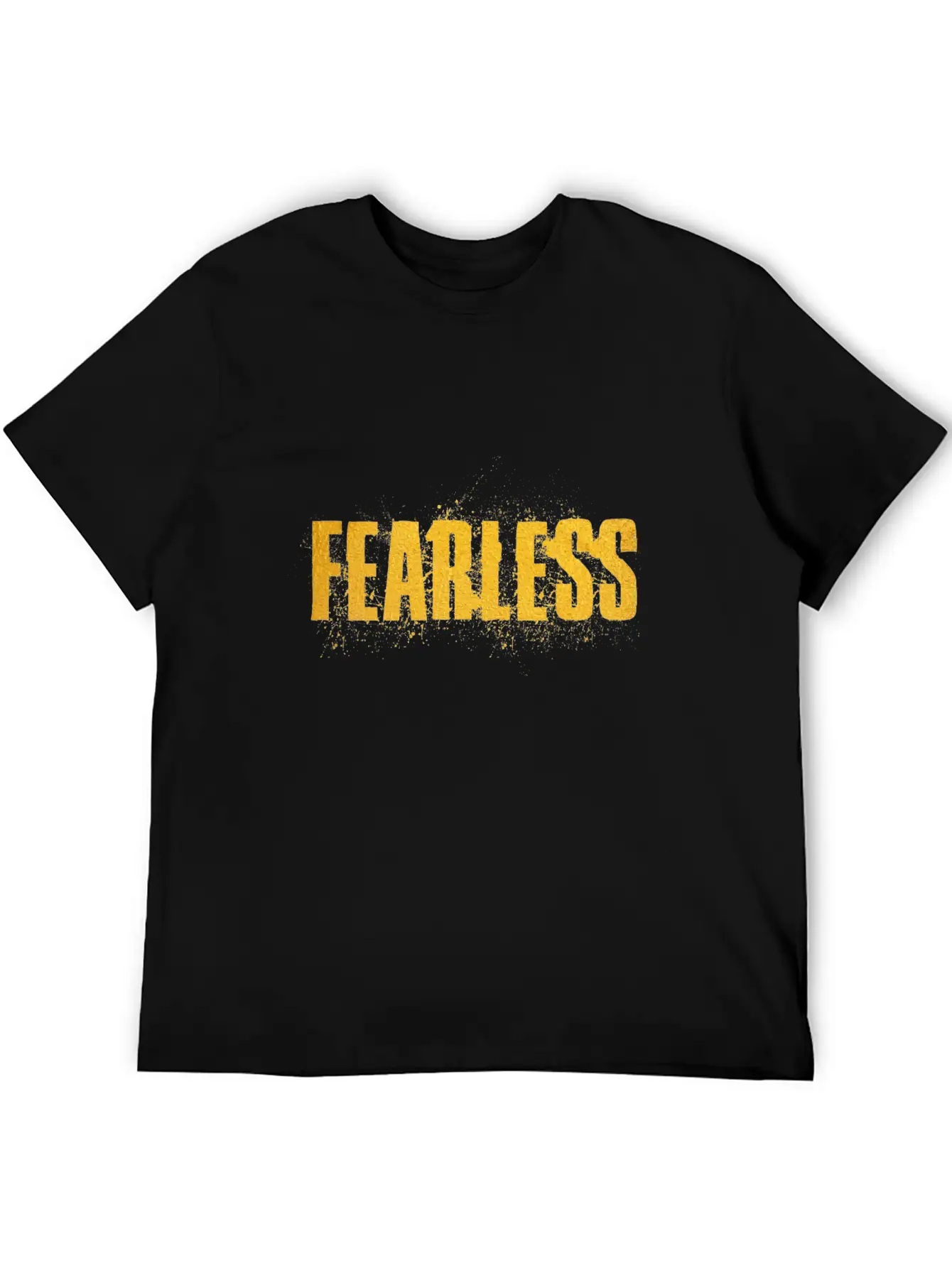 Fearless Yellow Word Colorsplash Stylish Everyday T-Shirt – Unisex Basic Cotton Tee