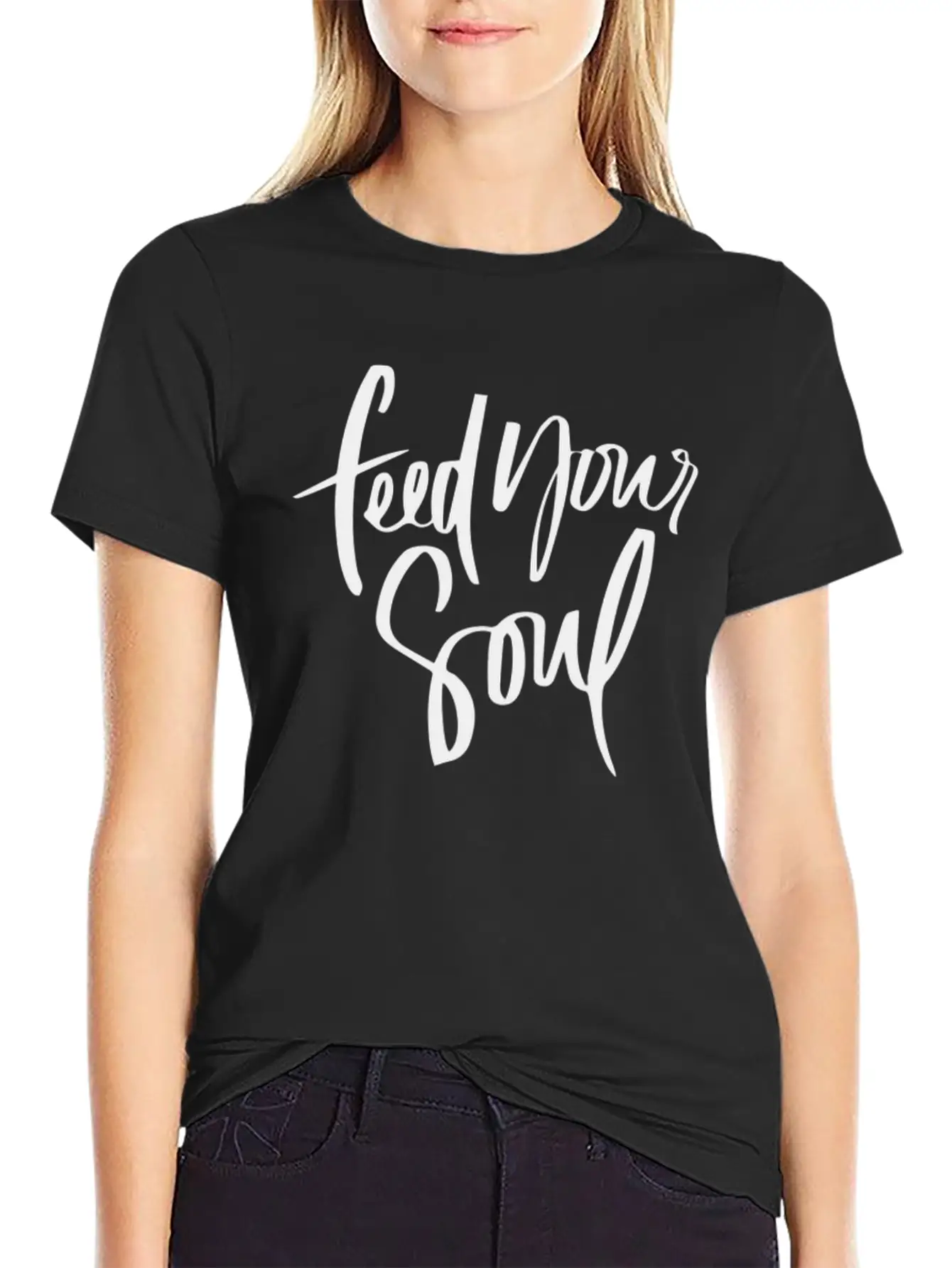 Feed Your Soul Unisex Short Sleeve Soft Cotton T-Shirt – Casual Everyday Wear