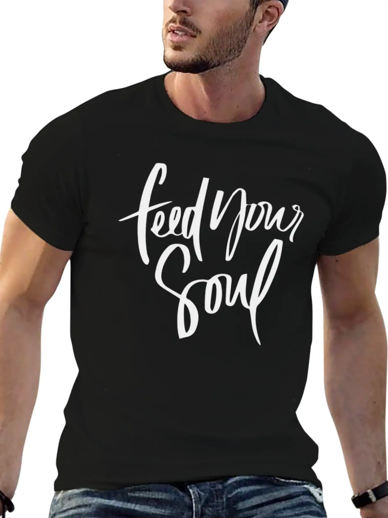 Feed Your Soul Unisex Short Sleeve Soft Cotton T-Shirt – Casual Everyday Wear
