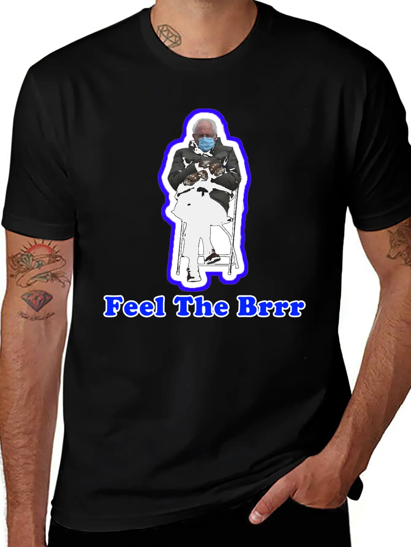 Feel The Brrr Sanders Mittens Meme Unisex Short Sleeve Soft Cotton T-Shirt – Casual Everyday Wear