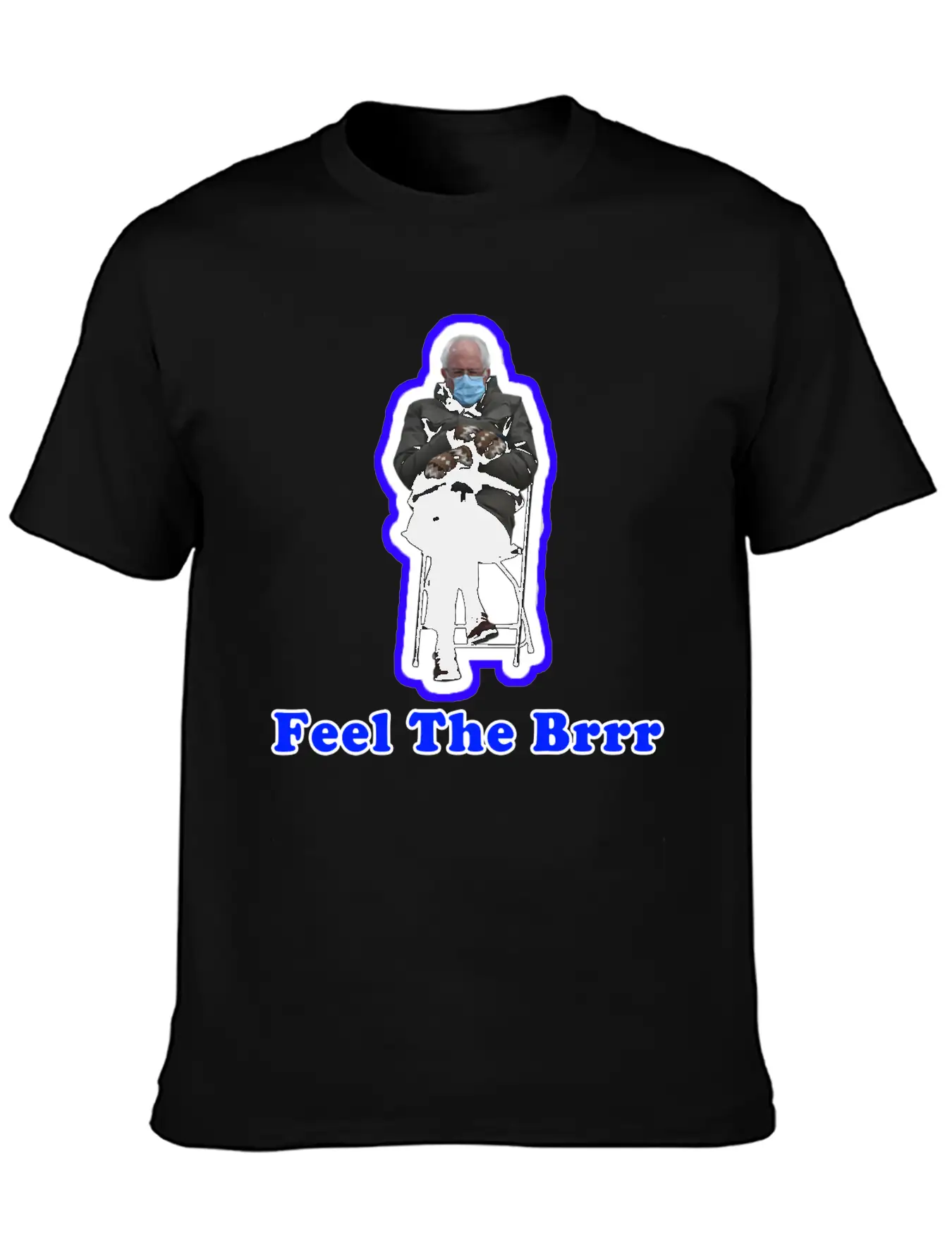 Feel The Brrr Sanders Mittens Meme Unisex Short Sleeve Soft Cotton T-Shirt – Casual Everyday Wear
