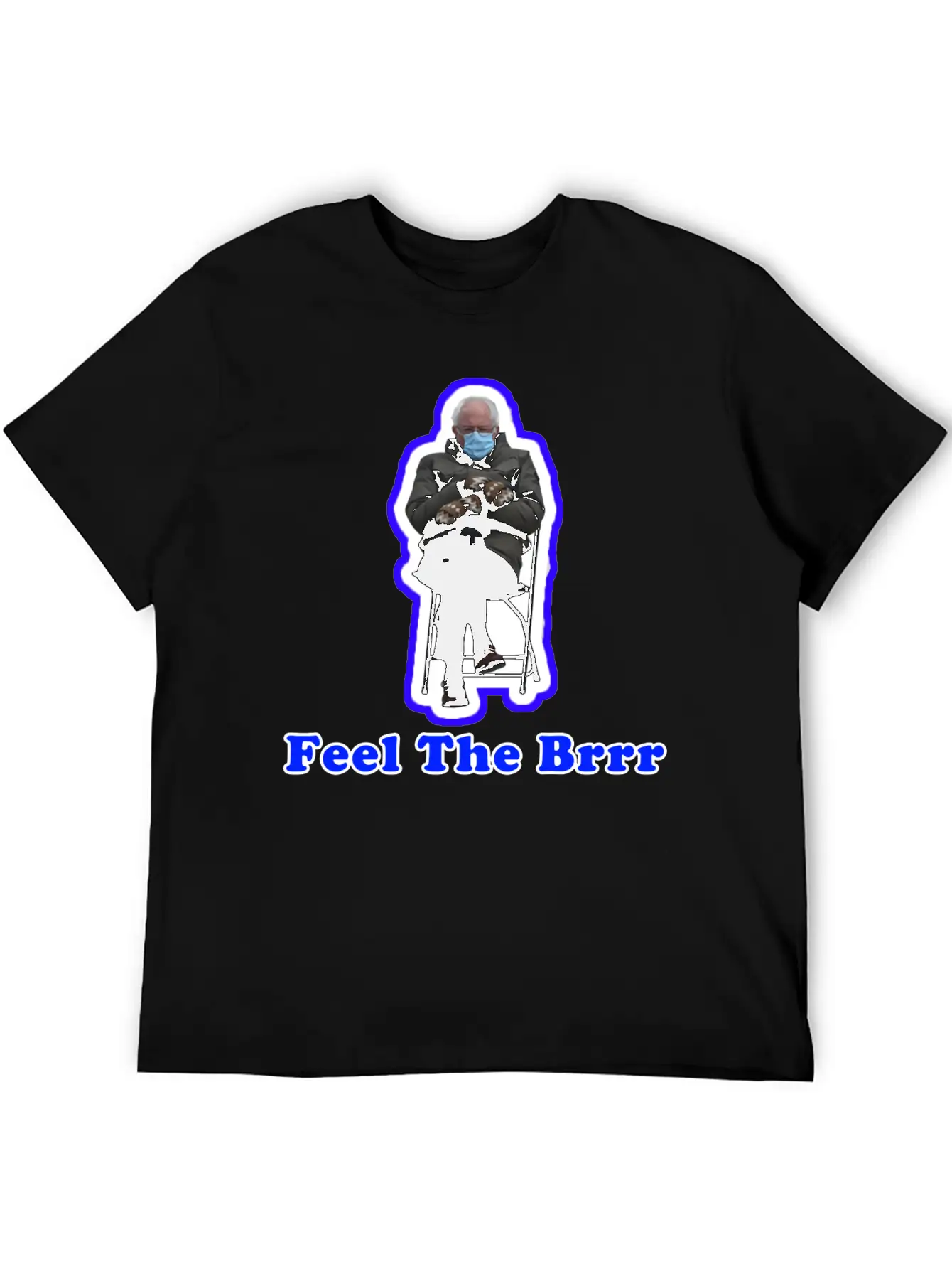 Feel The Brrr Sanders Mittens Meme Unisex Short Sleeve Soft Cotton T-Shirt – Casual Everyday Wear