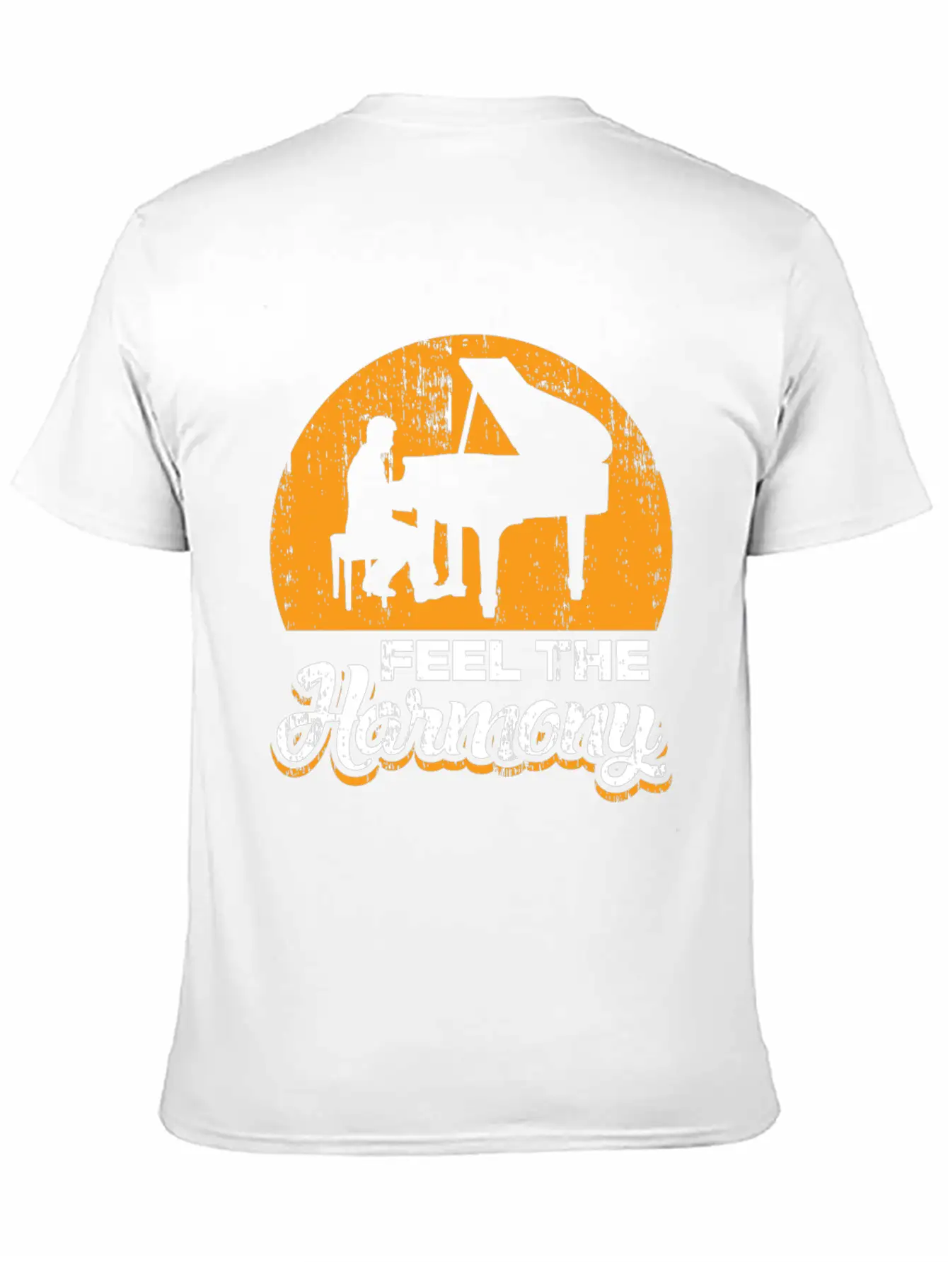 Feel The Harmony Piano Concert Gift Idea Quote Basic Graphic T-Shirt – Daily Comfort In Soft Cotton