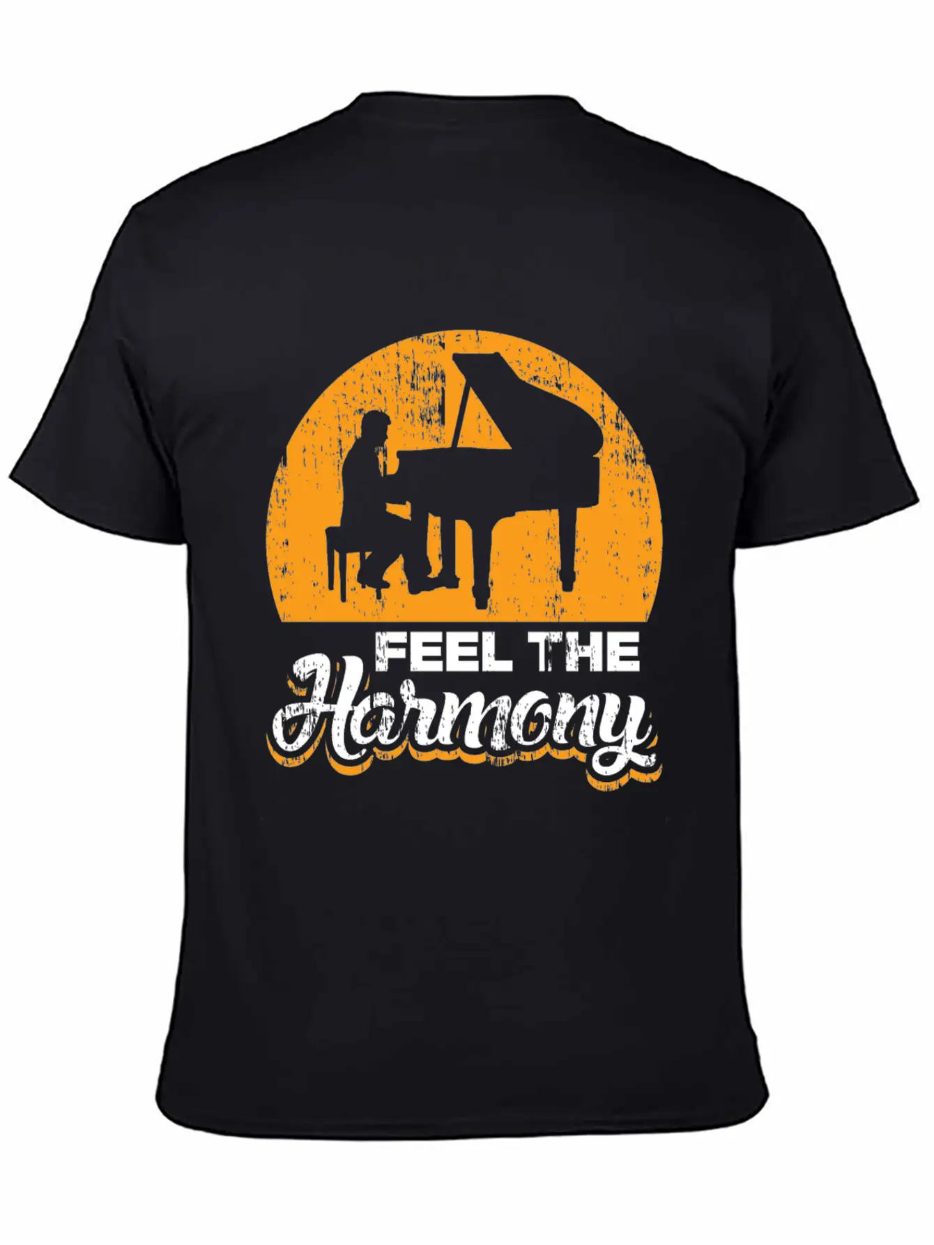 Feel The Harmony Piano Concert Gift Idea Quote Basic Graphic T-Shirt – Daily Comfort In Soft Cotton